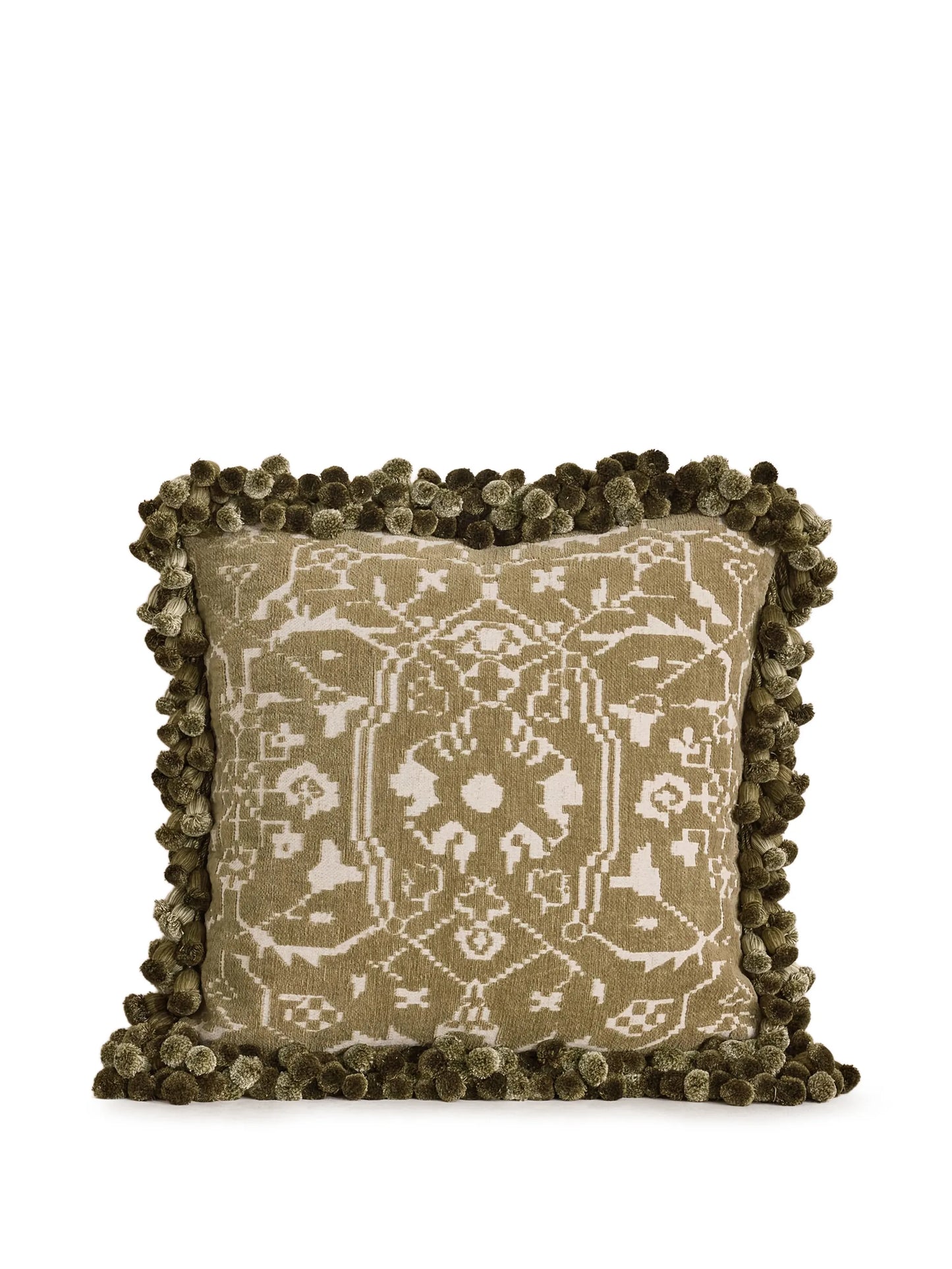 pompom-detail cushion