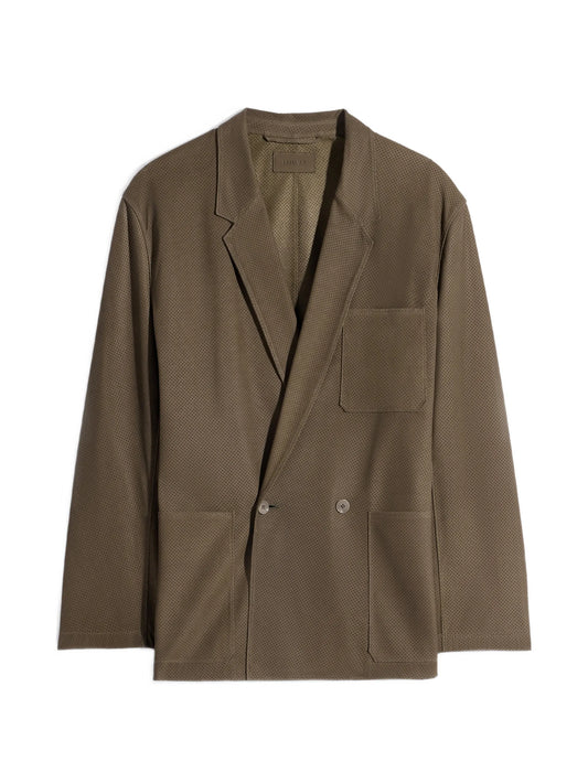 perforated tailored leather jacket