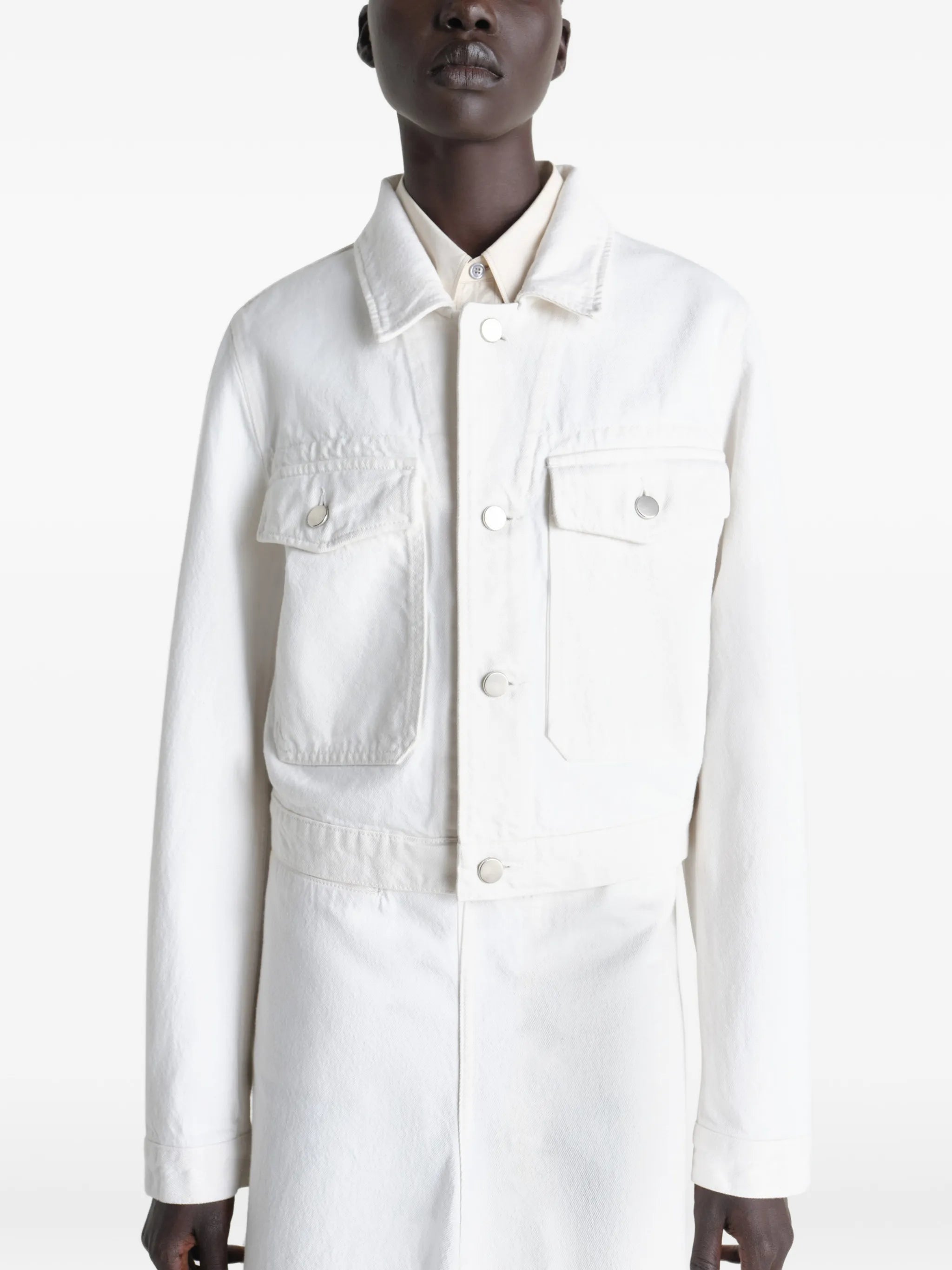 denim cropped blouson