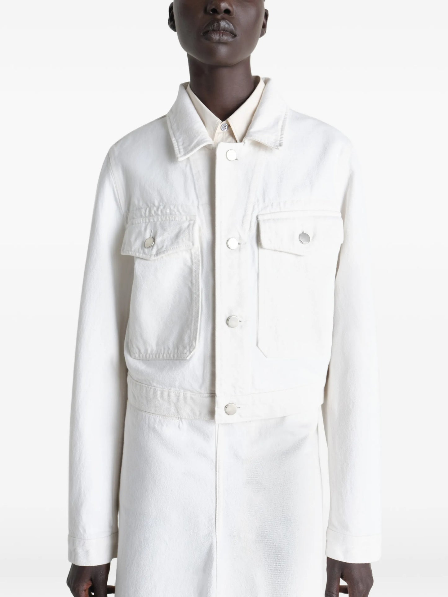 denim cropped blouson