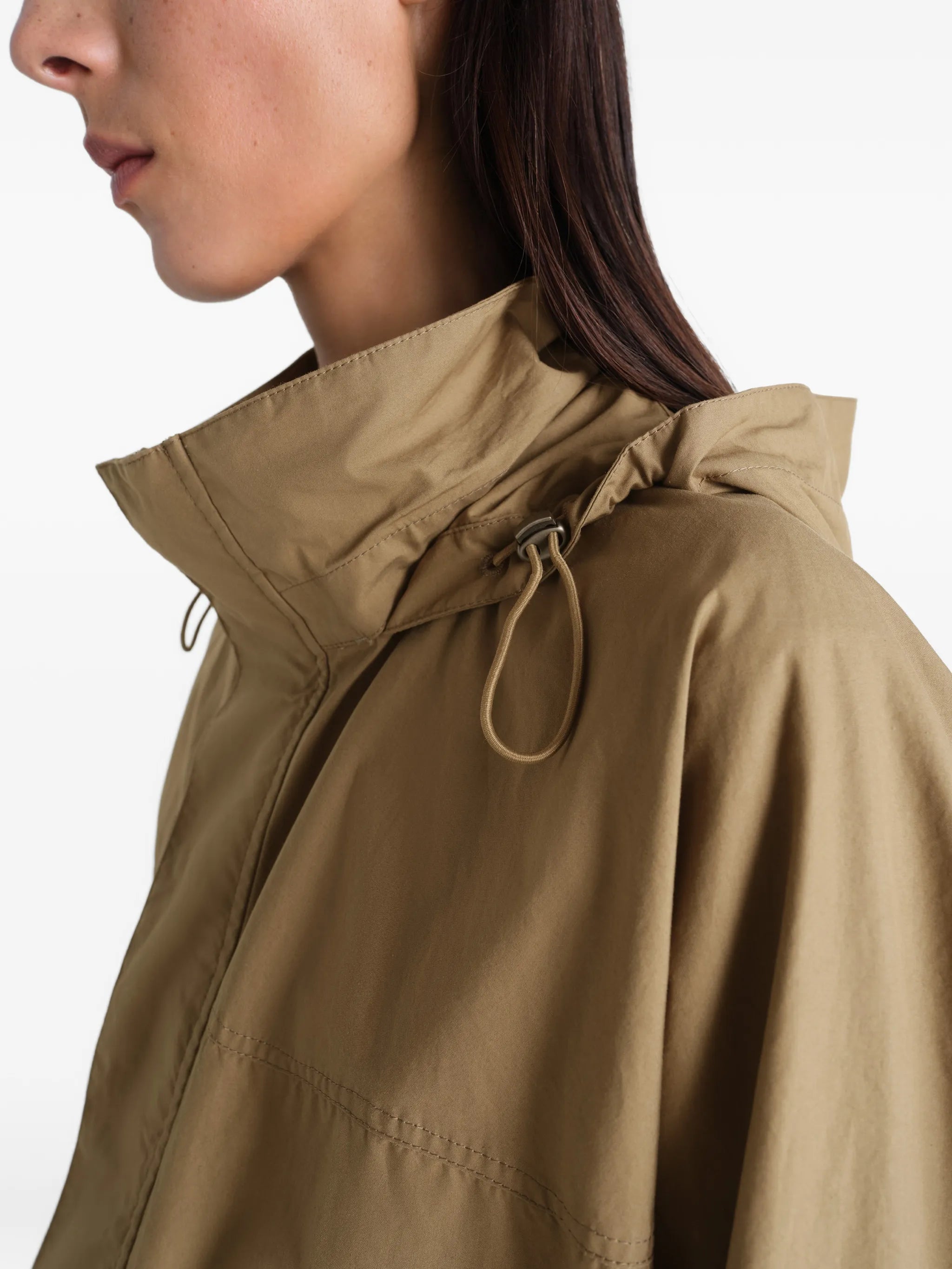 hooded pockets rain parka