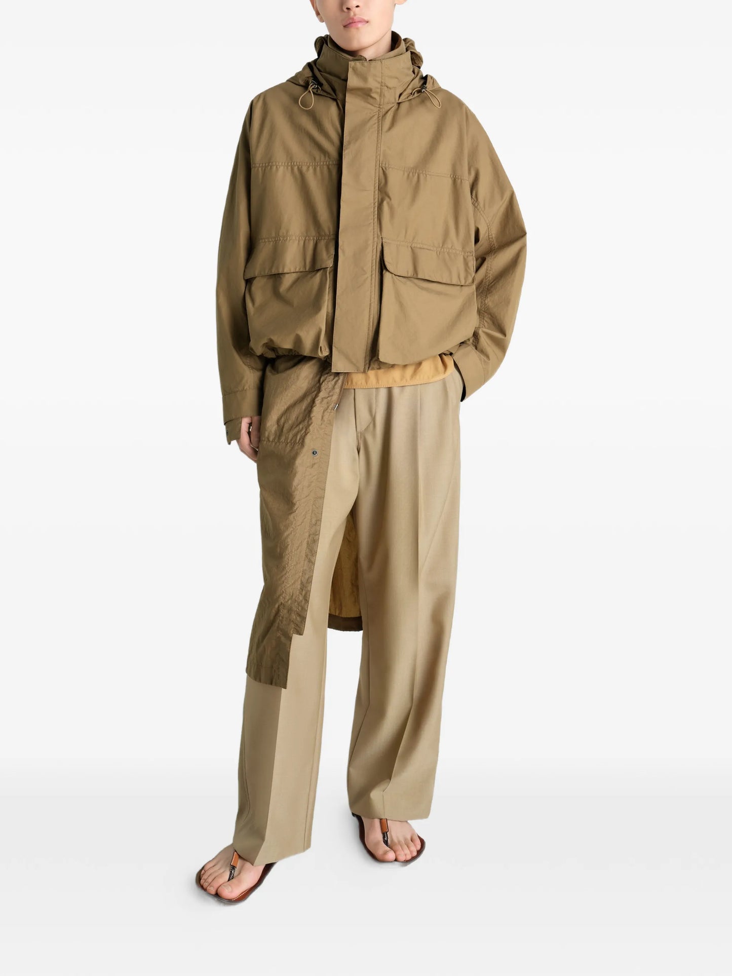 hooded rain parka