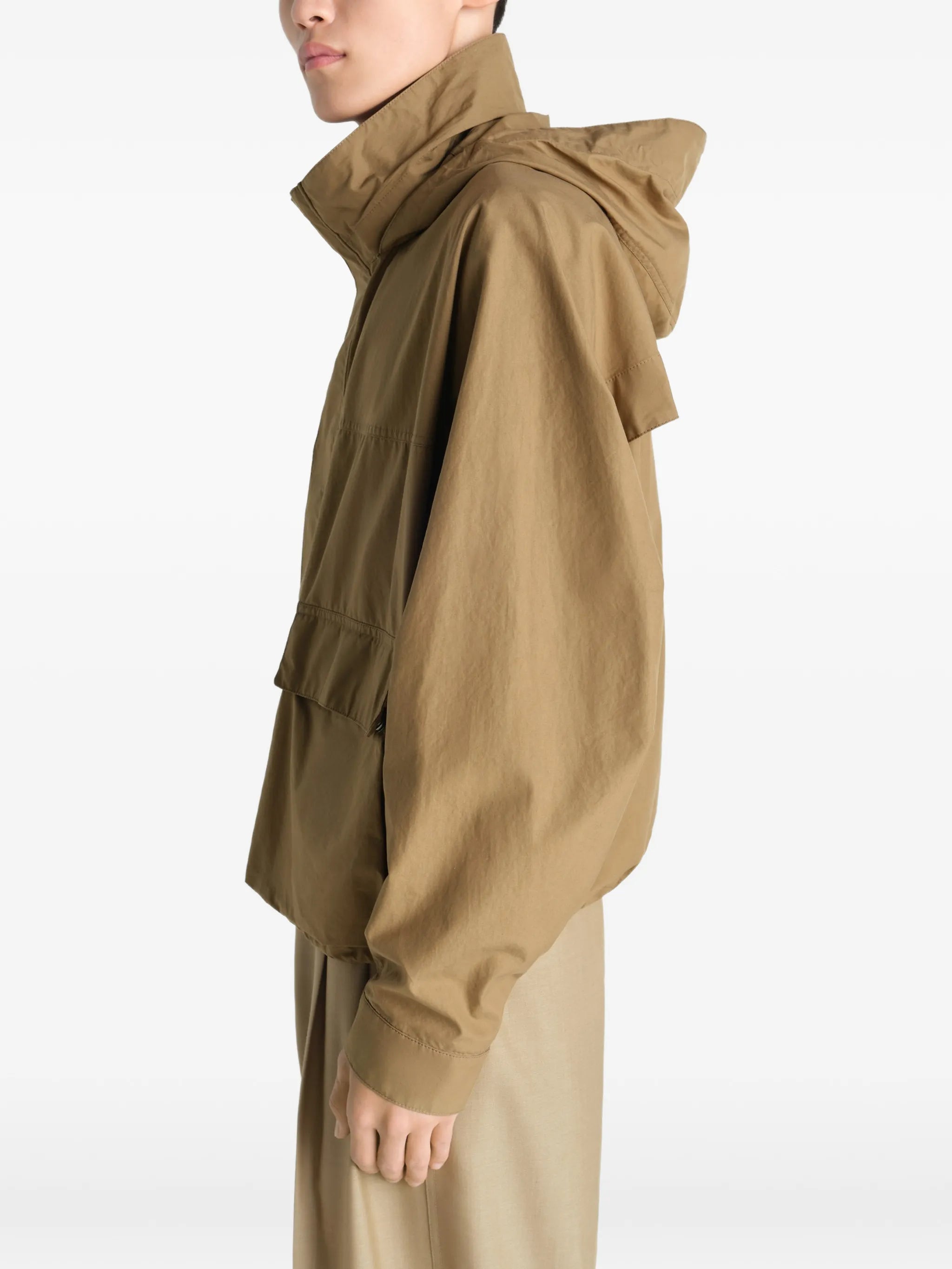 hooded pockets rain parka