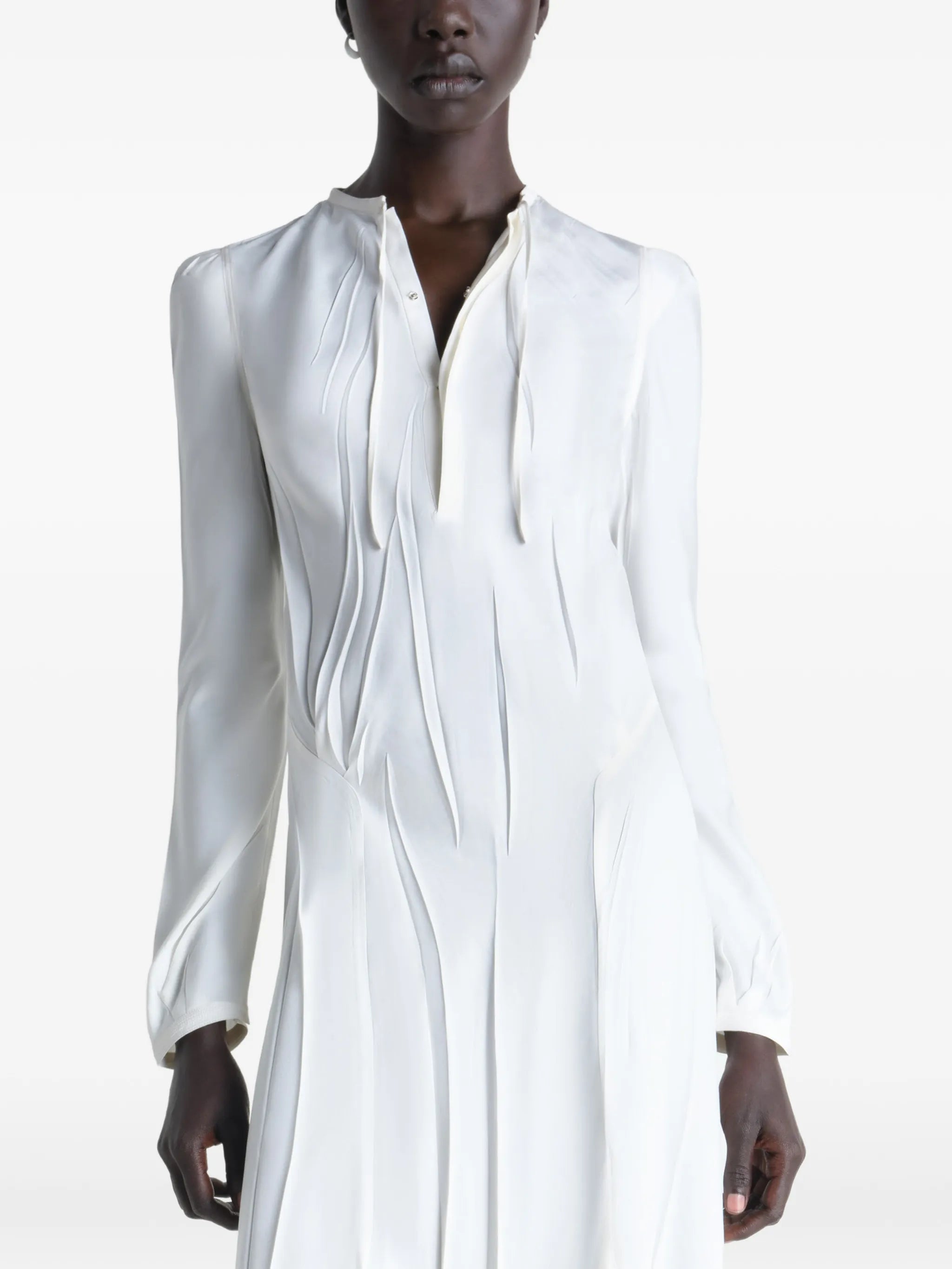 creased bias dress in poly viscose twill