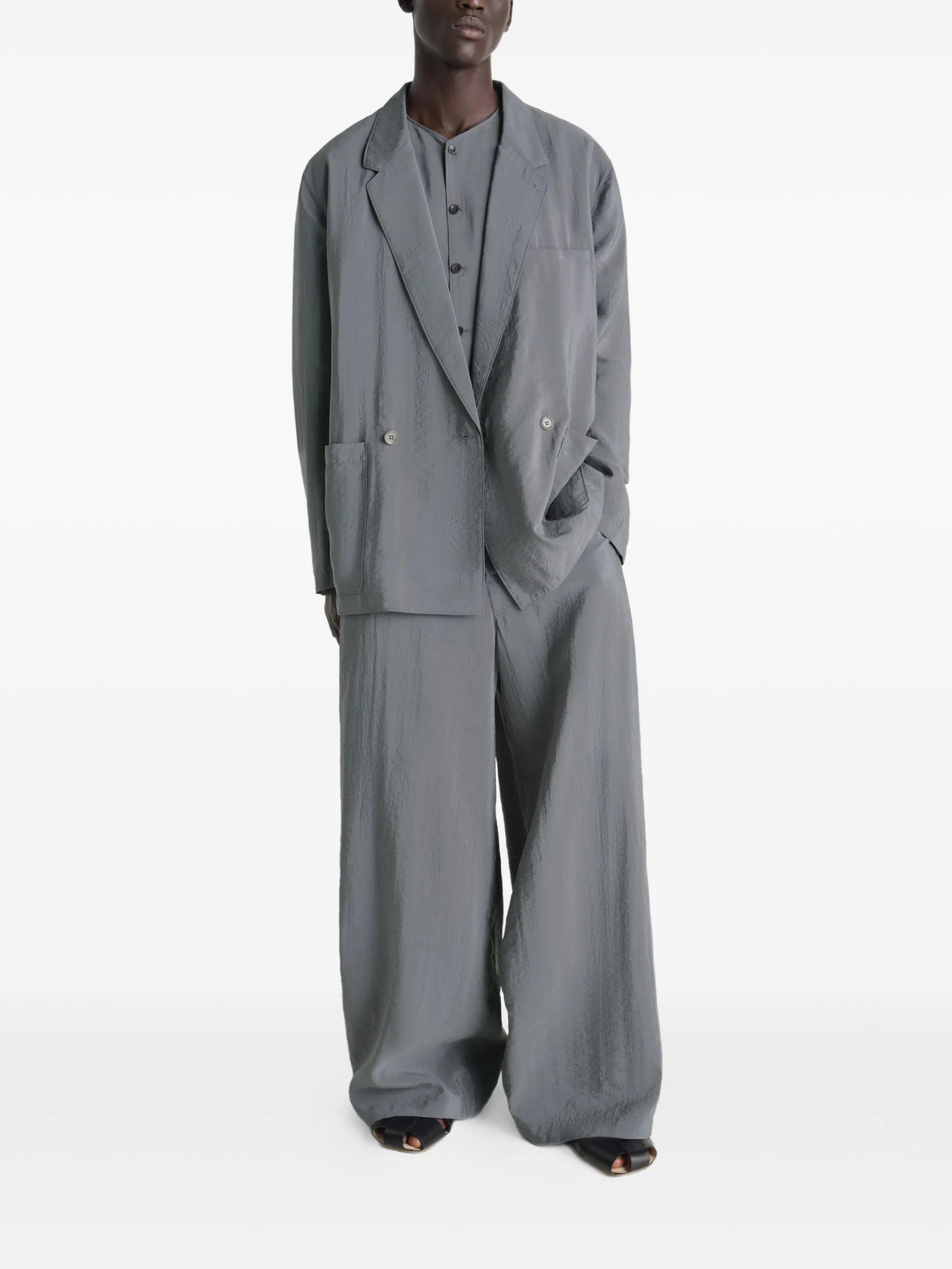 double-breasted pocket blazer