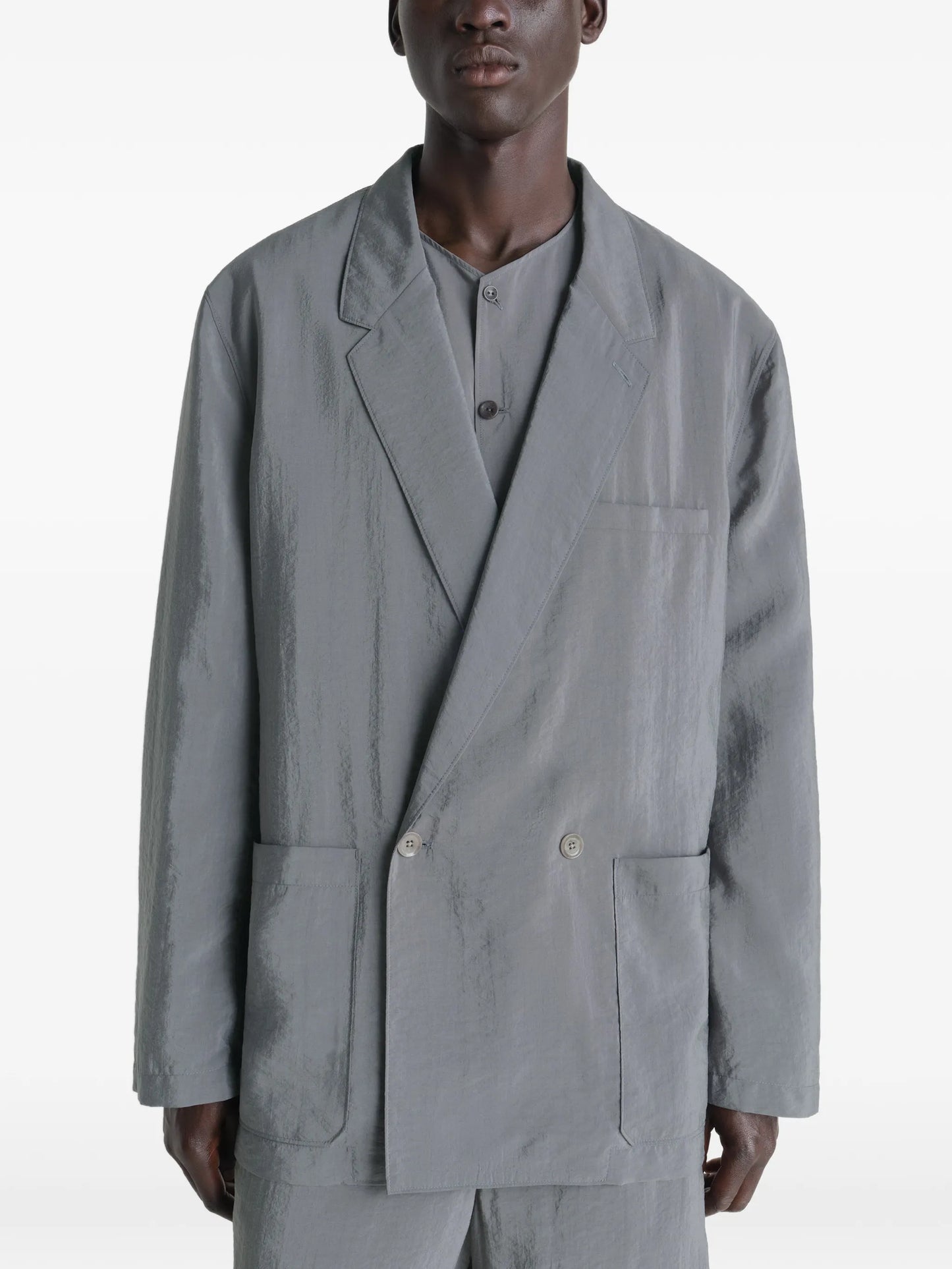 double-breasted pocket blazer