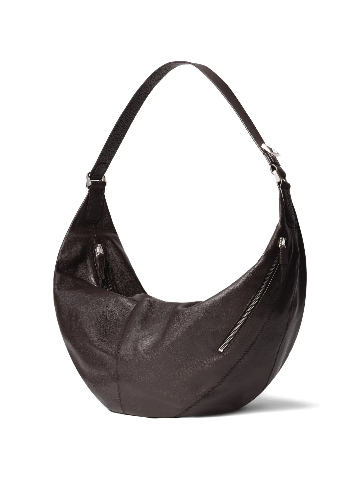 zip leather shoulder bag