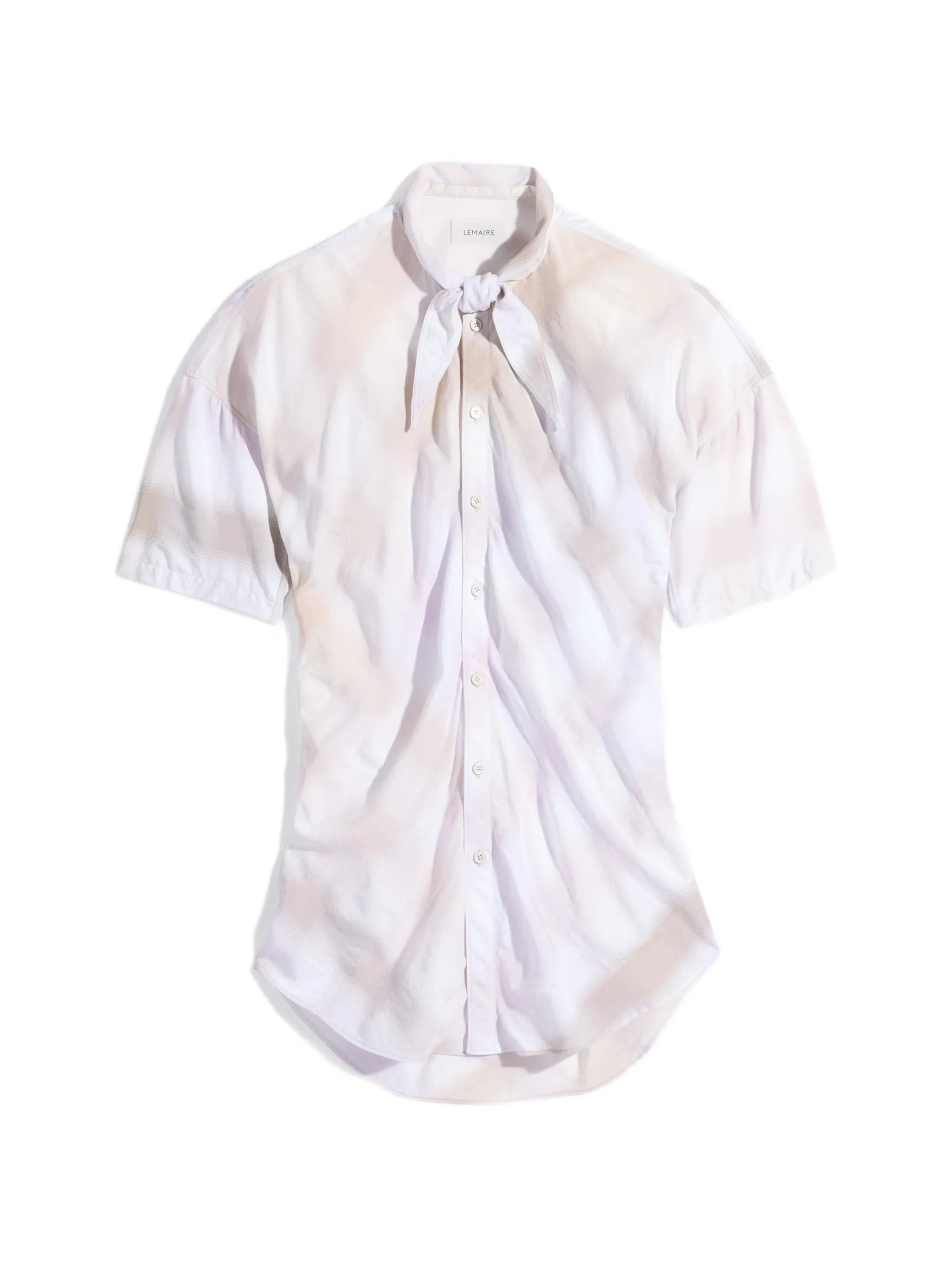 scarf-detail short-sleeve shirt