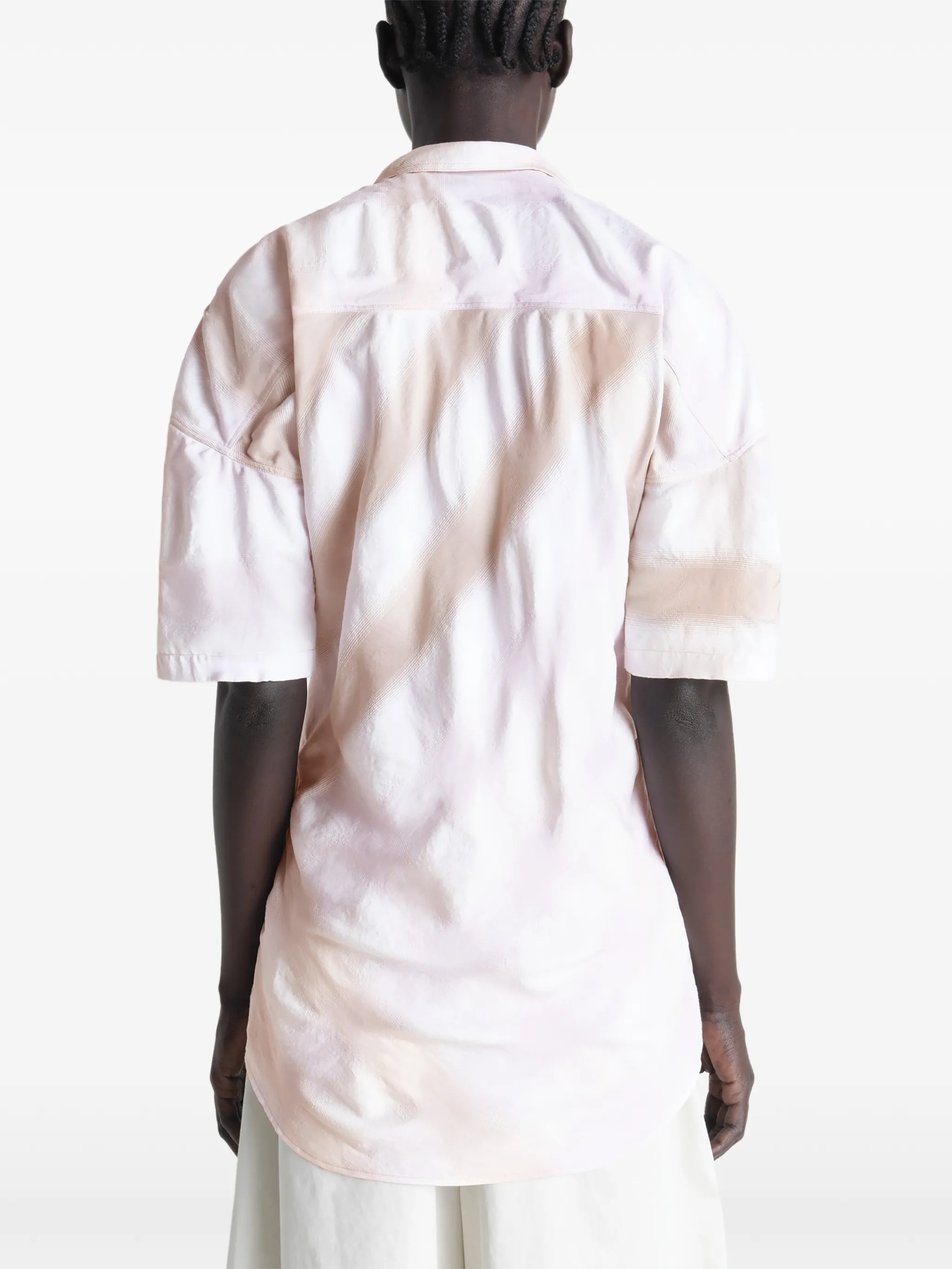 scarf-detail short-sleeve shirt