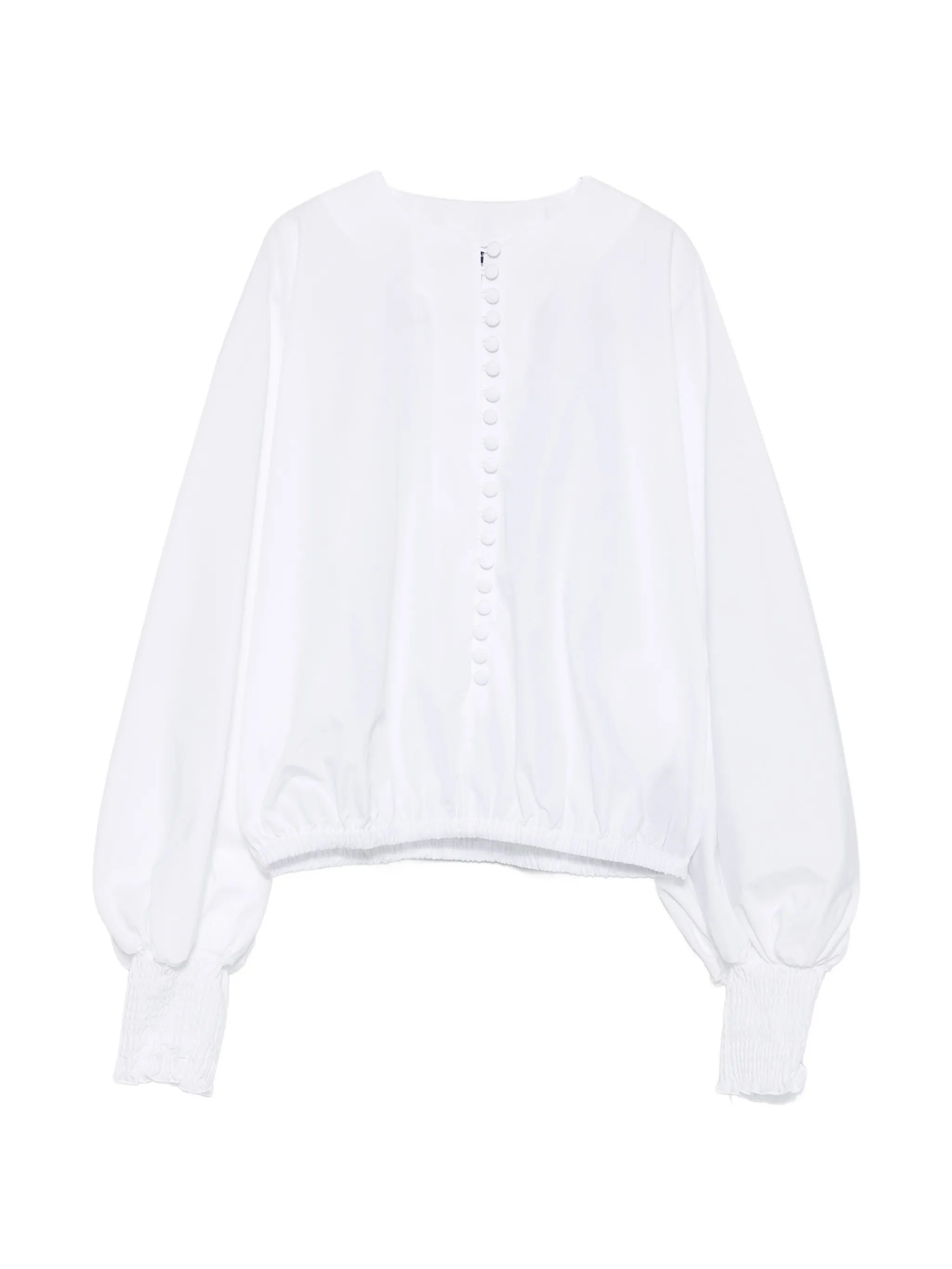 balloon-sleeve blouse
