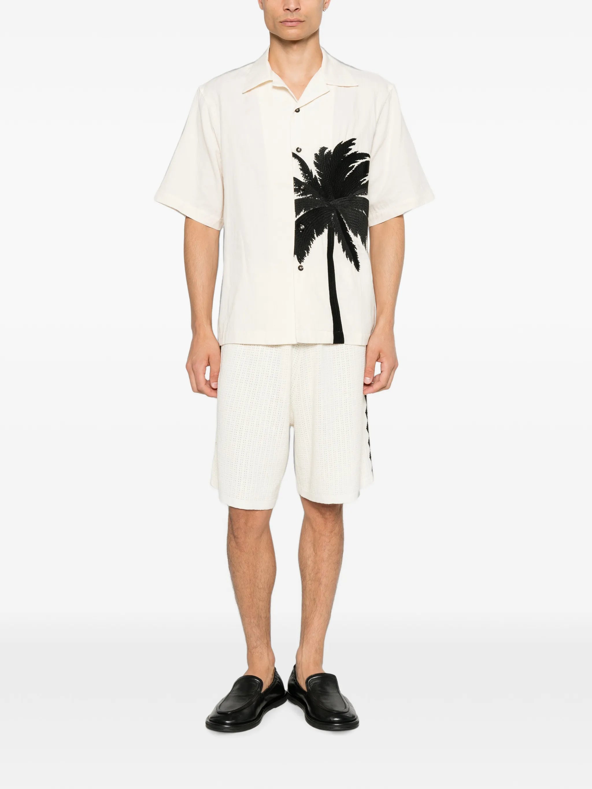 palm-embroidered shirt