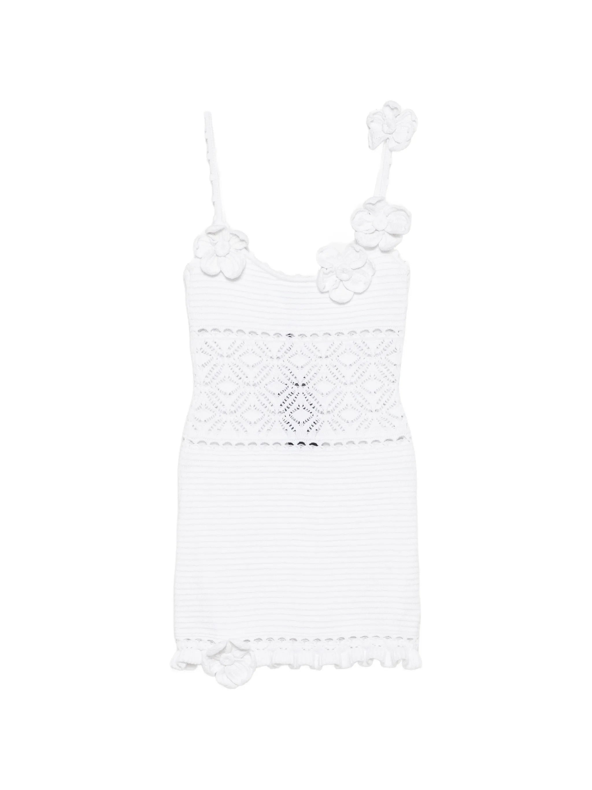 Orleane floral-appliqué crochet dress