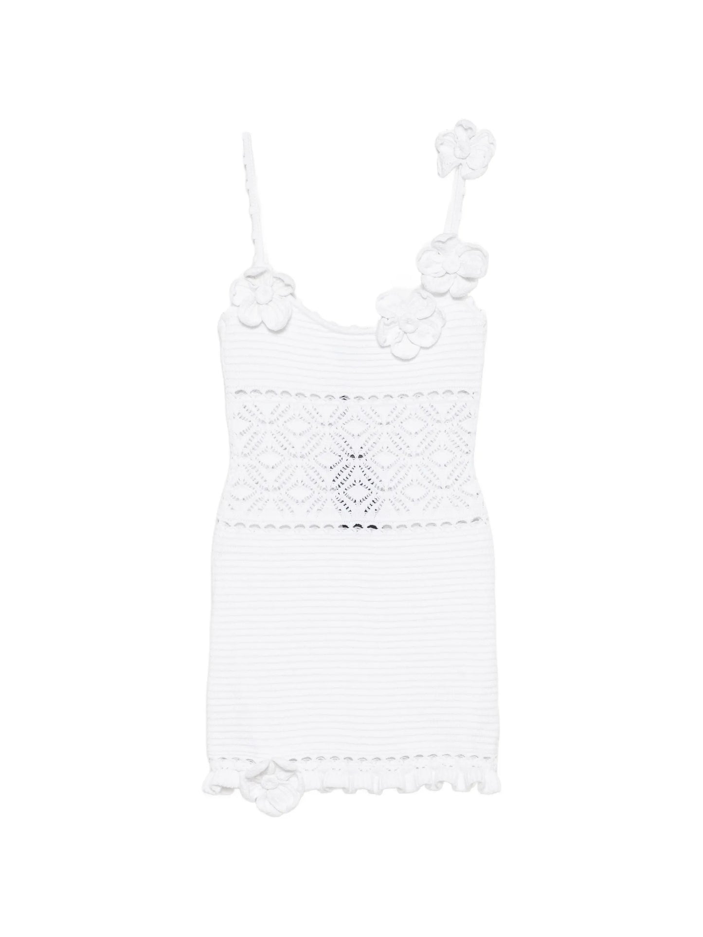Orleane floral-appliqué crochet dress