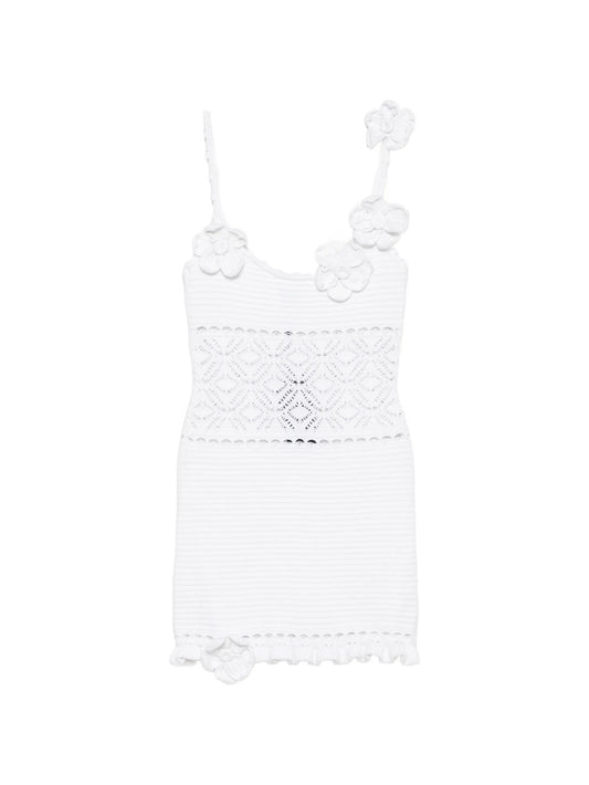 Orleane floral-appliqué crochet dress