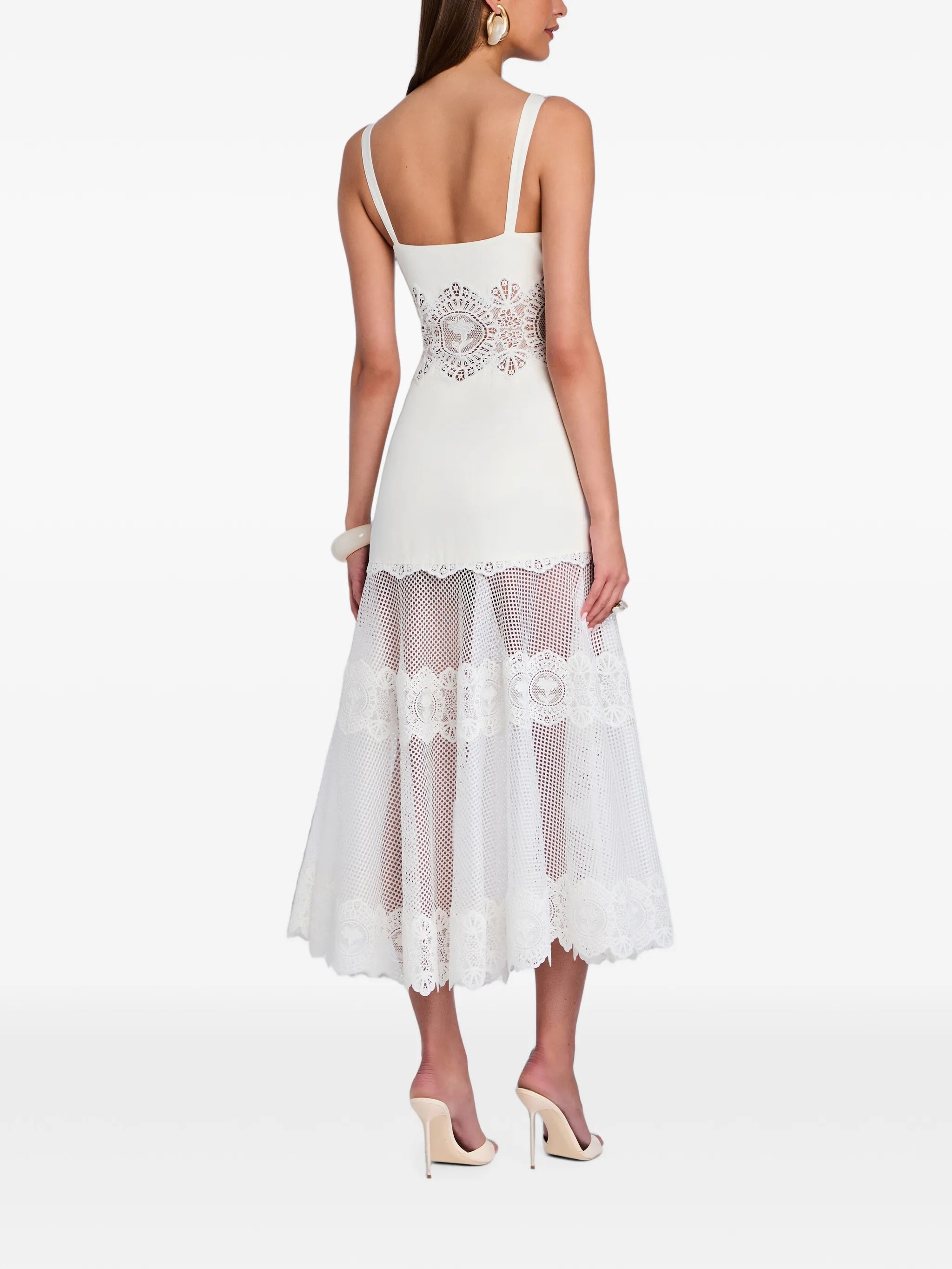 Orleane floral-appliqué crochet dress