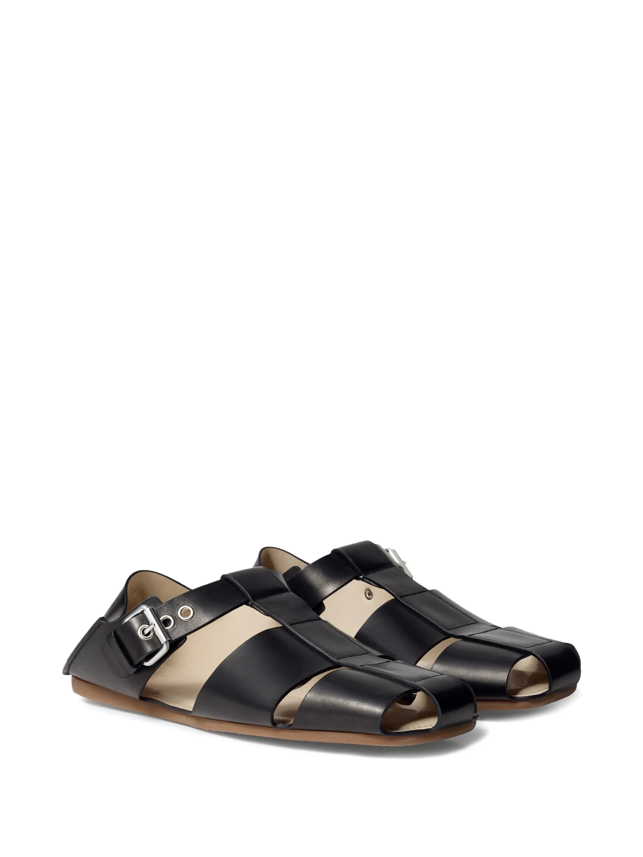 Fisherman slip-on sandals in leather