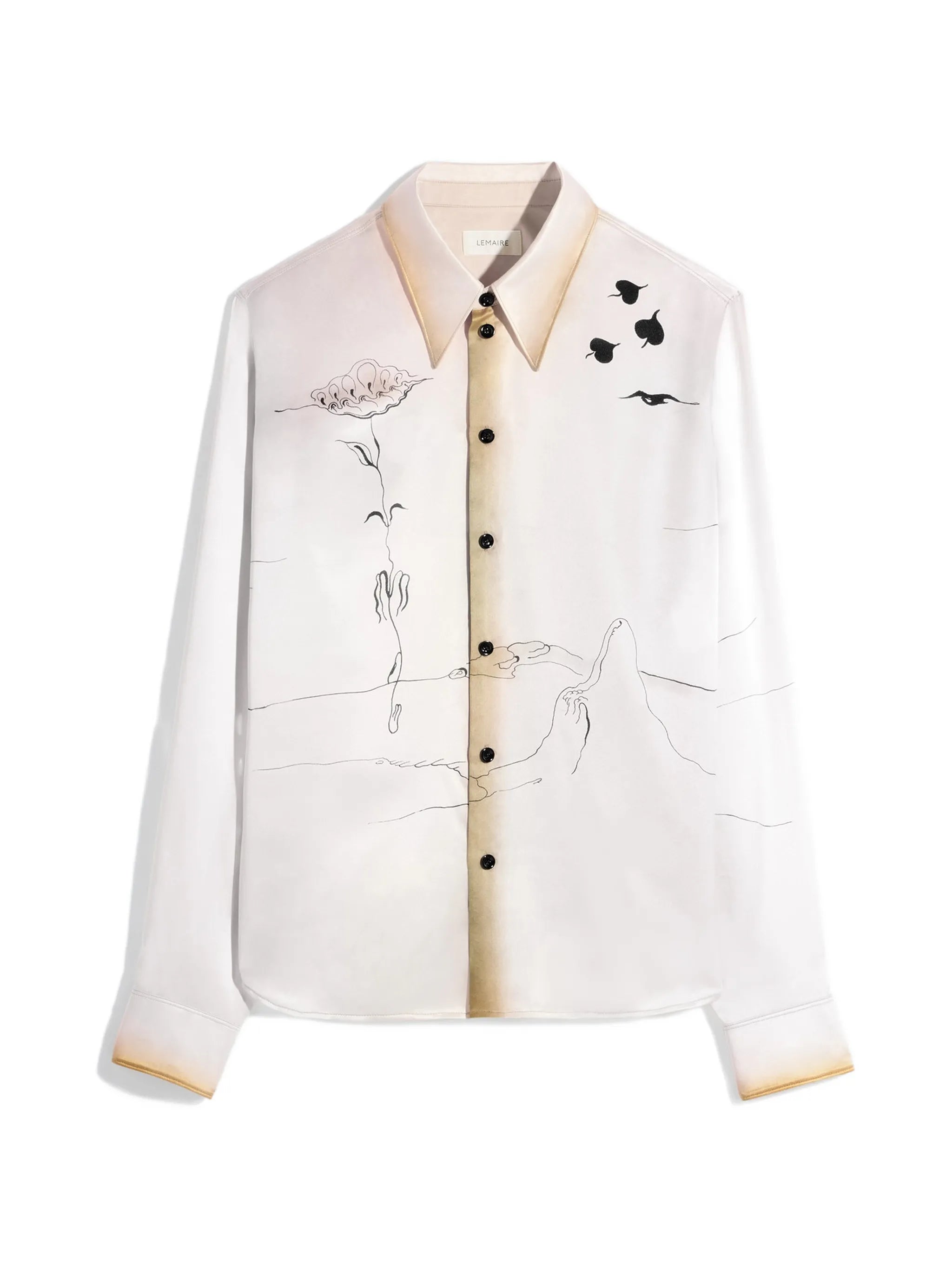 pointed-collar landscape shirt