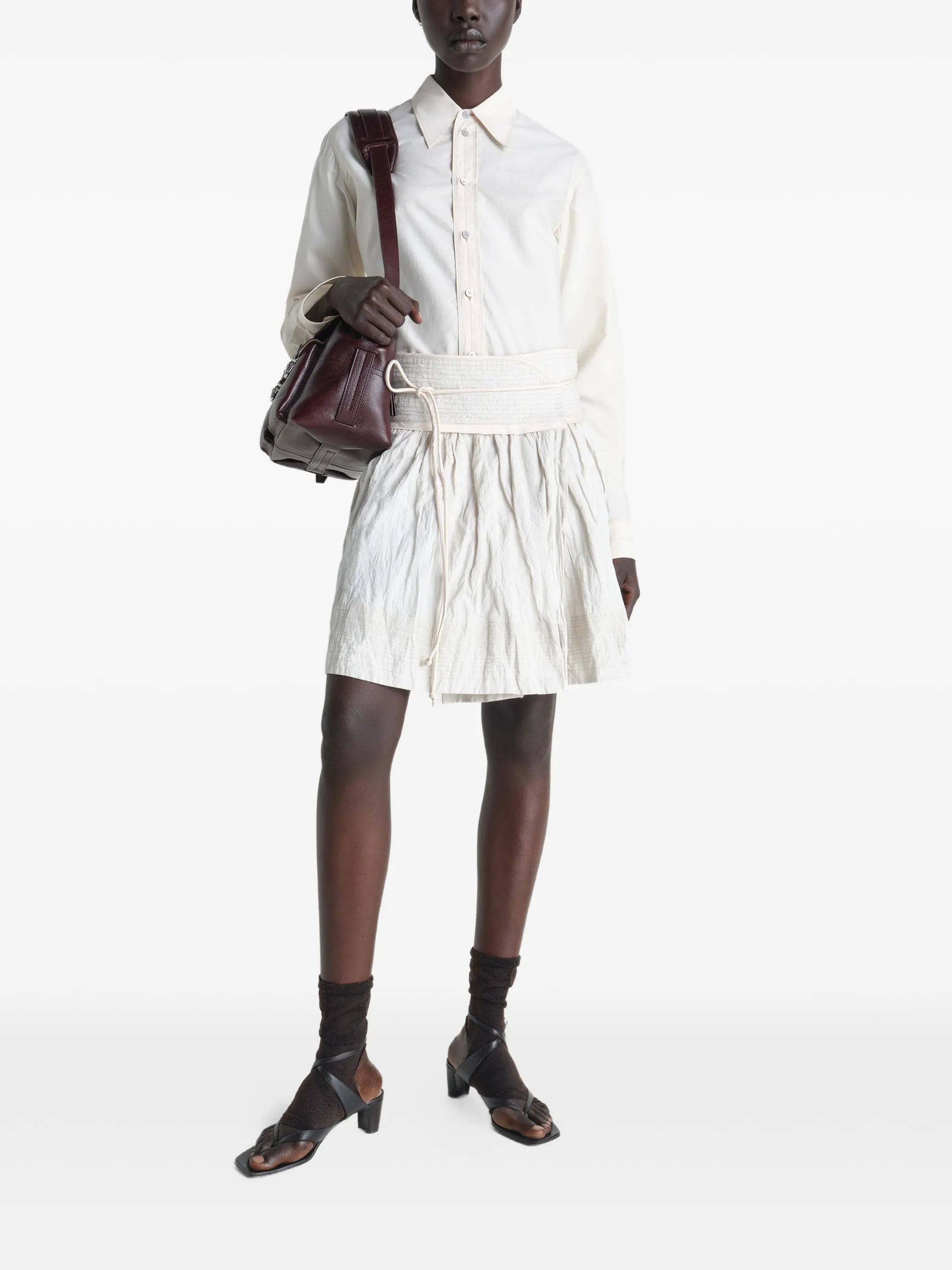 crinkled wrap skirt