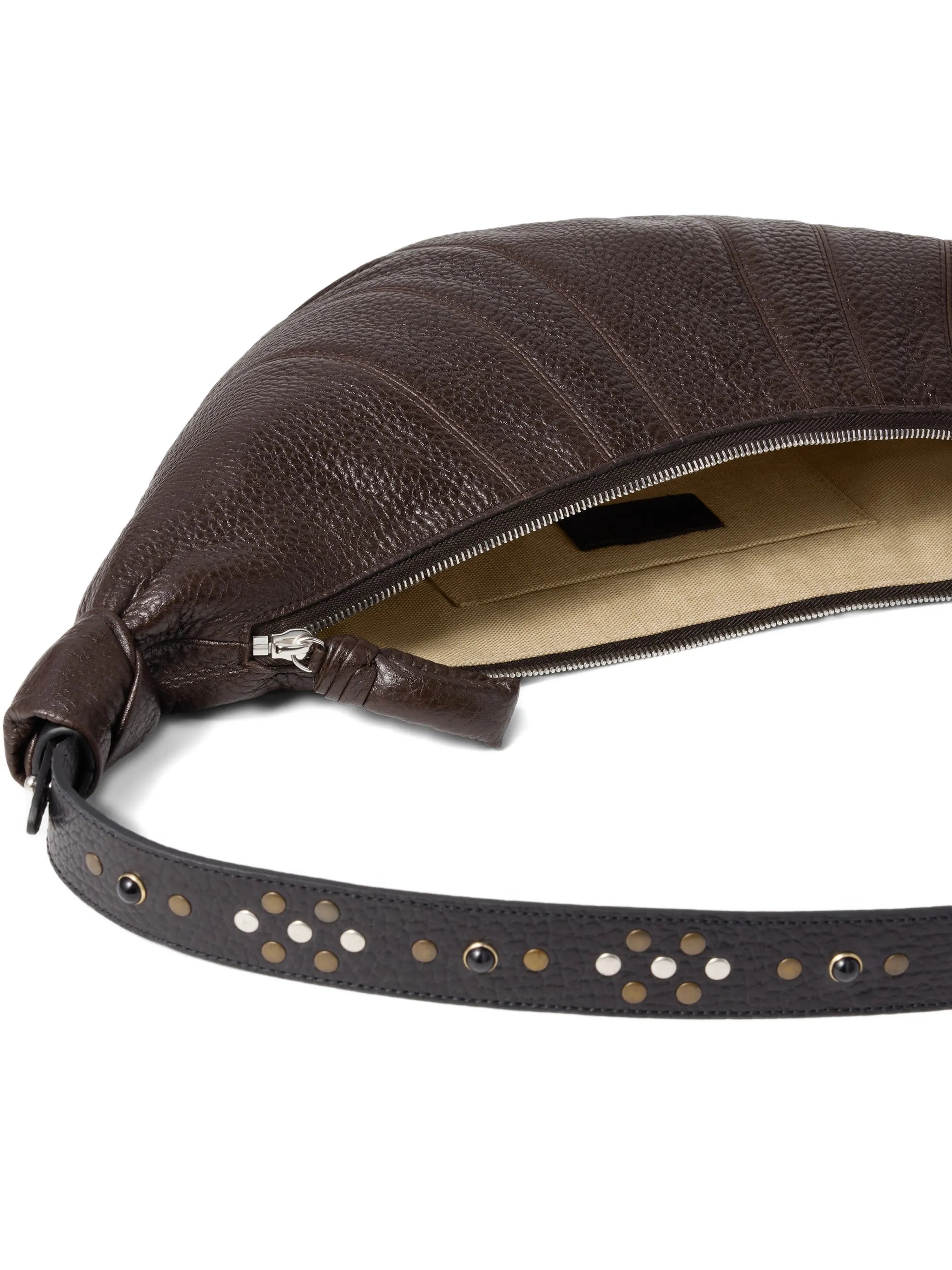 Western studs medium Croissant bag in leather