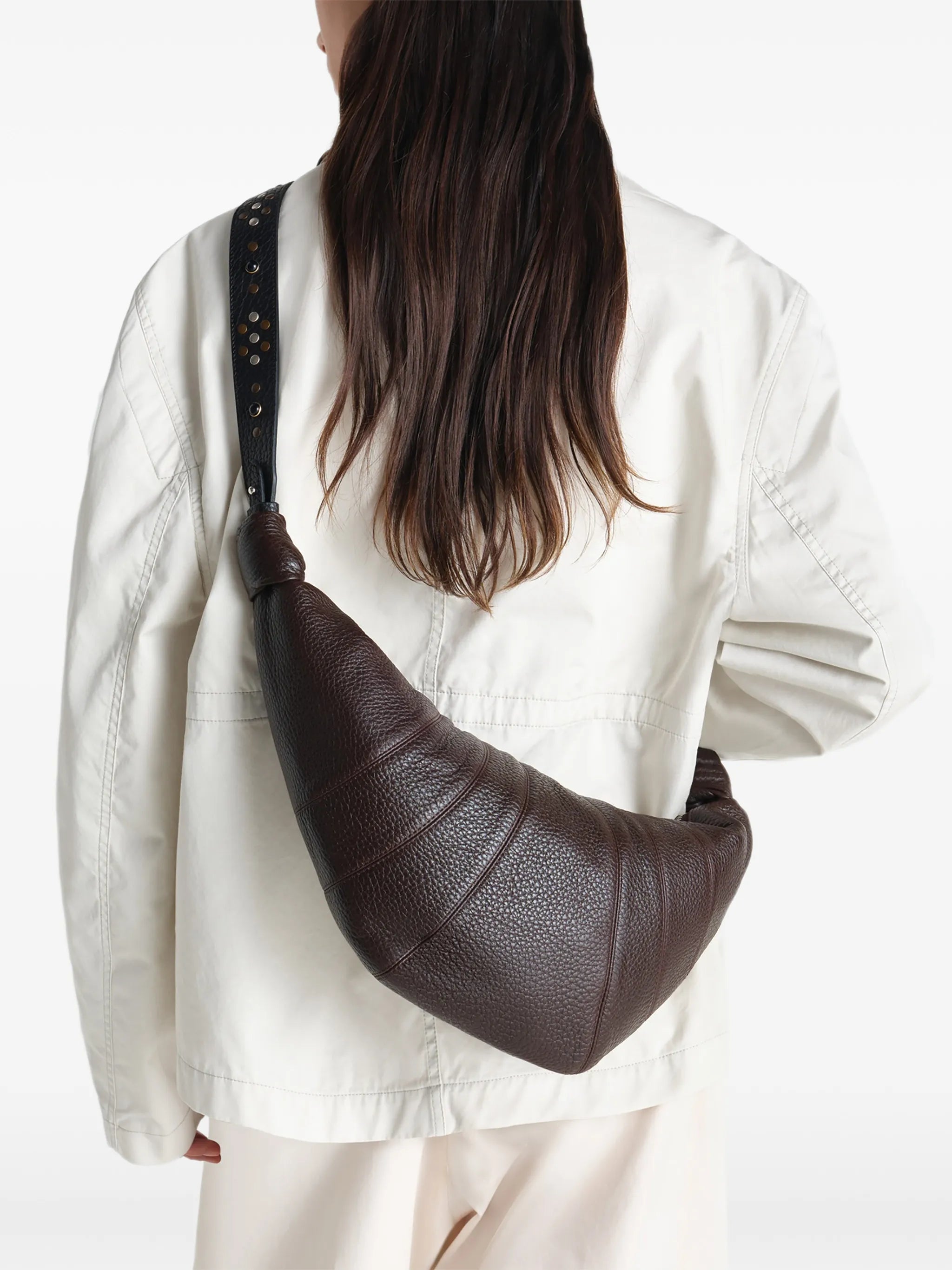 Western studs medium Croissant bag in leather