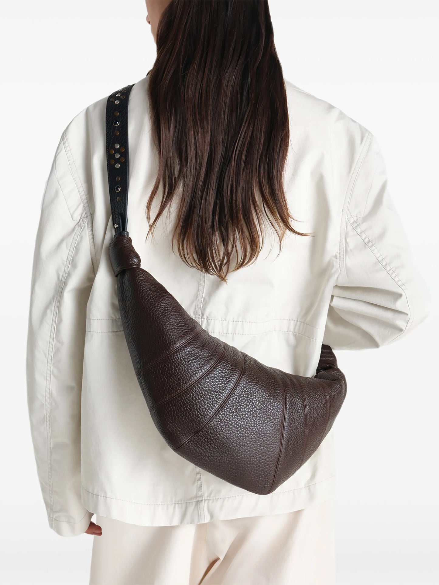 Western studs medium Croissant bag in leather
