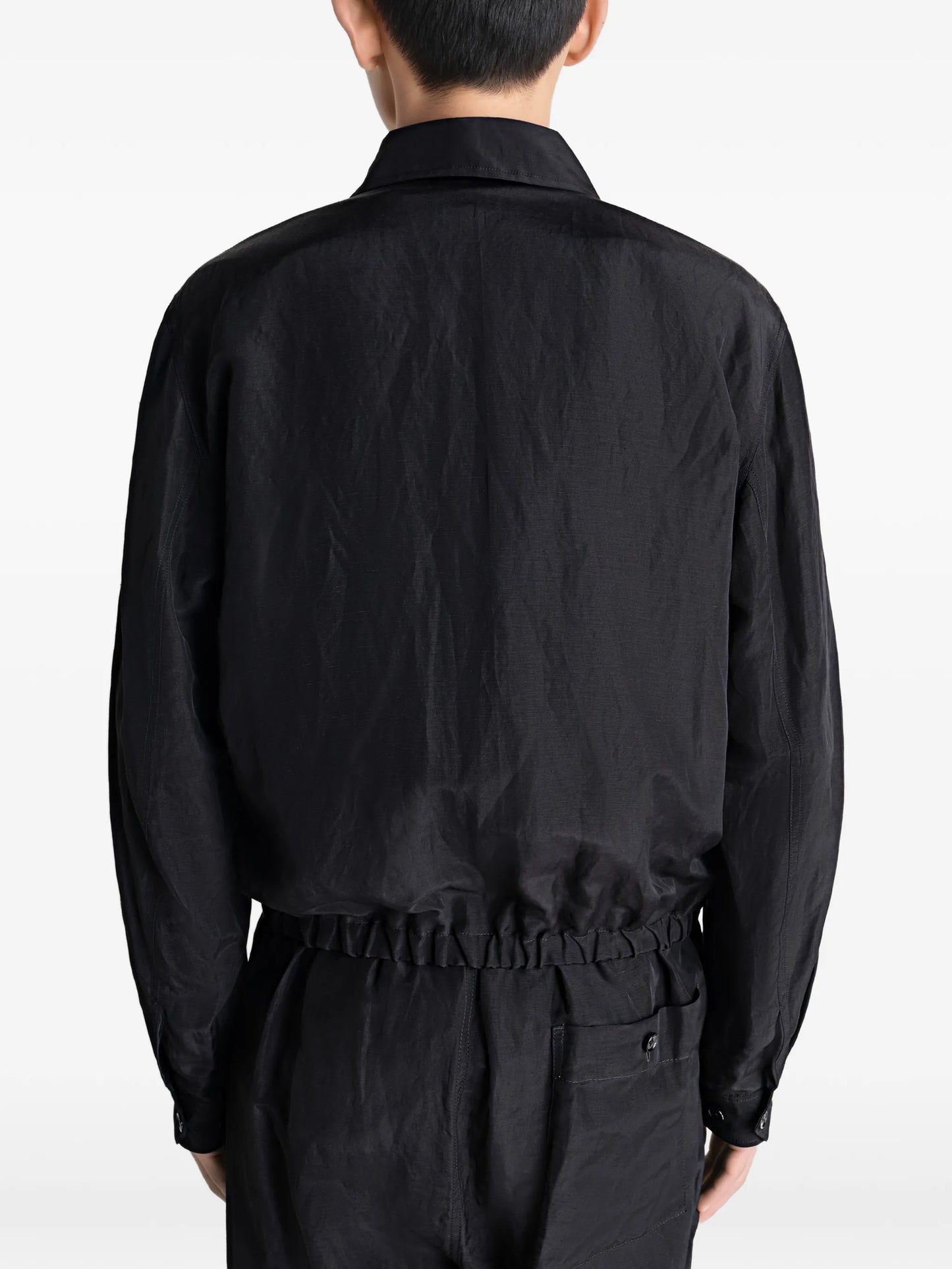 short blouson in linen viscose