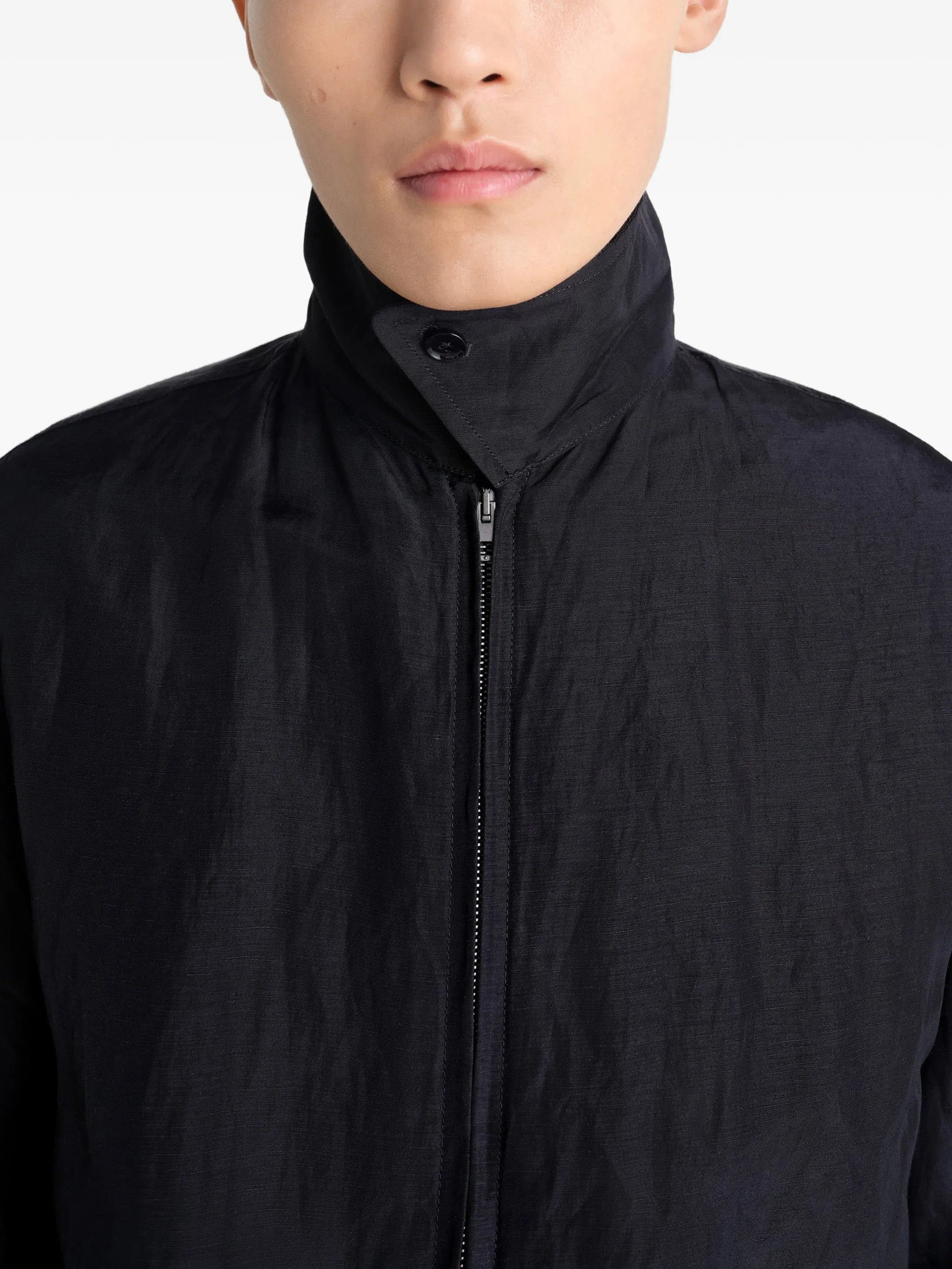 short blouson in linen viscose