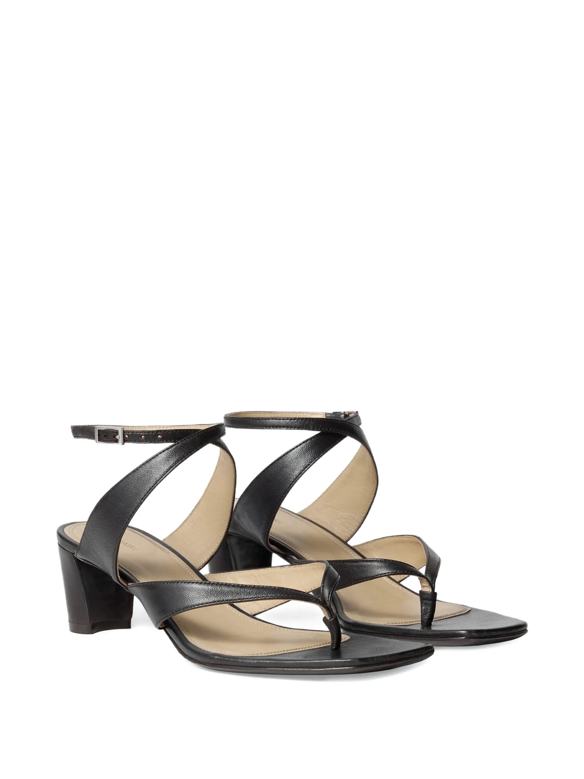 tong sandals 50 mm heel in leather