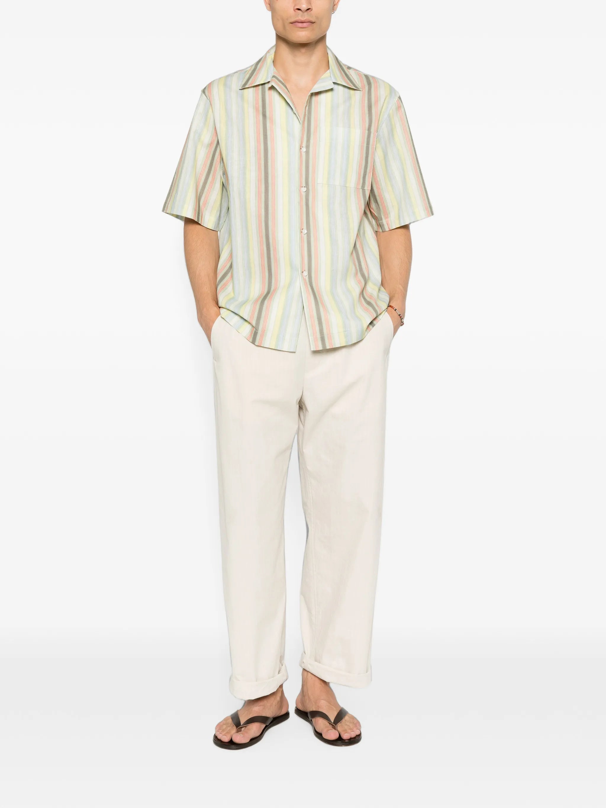 Sereno stripe-pattern short-sleeve shirt