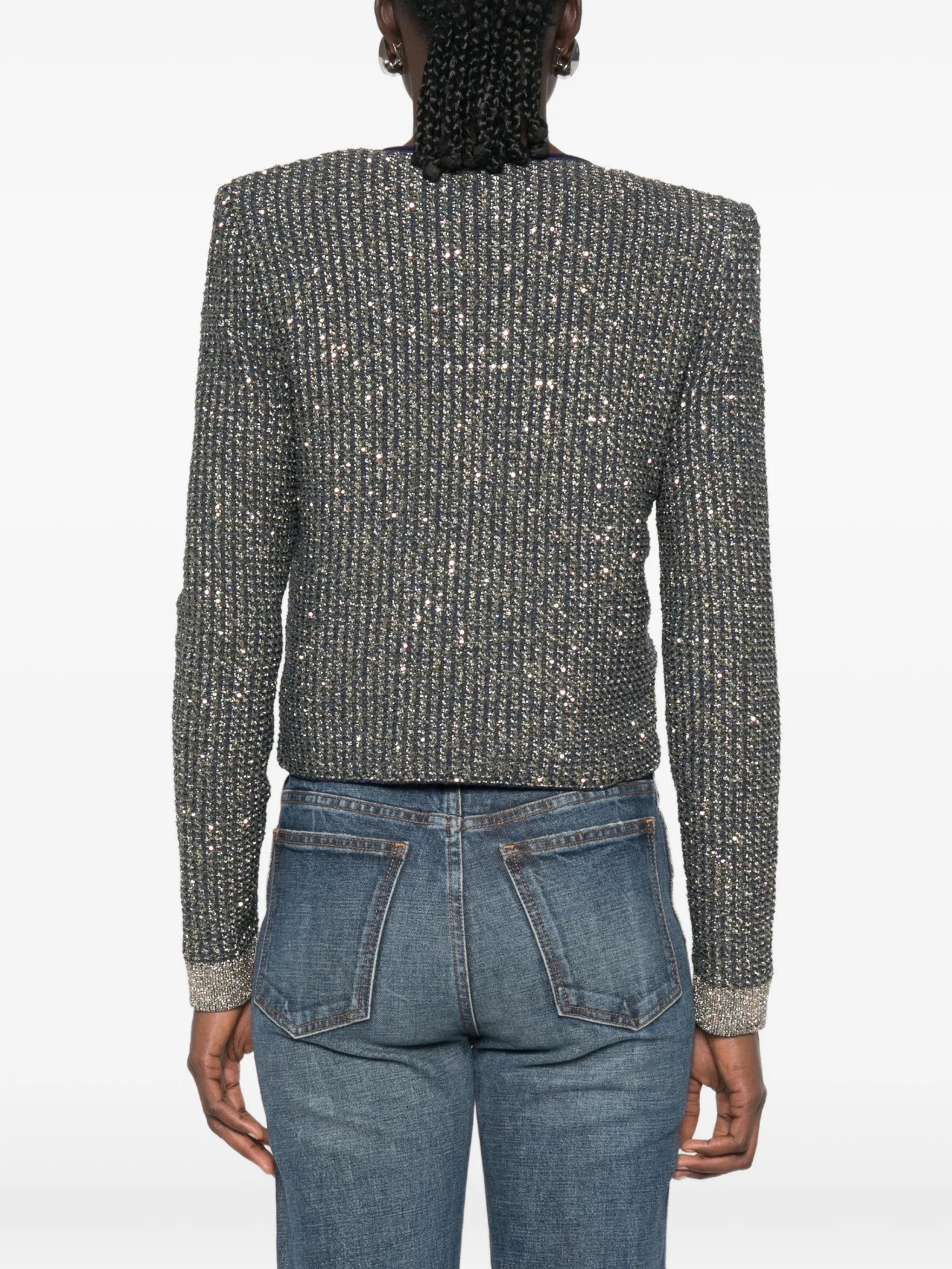 glittered tweed cardigan