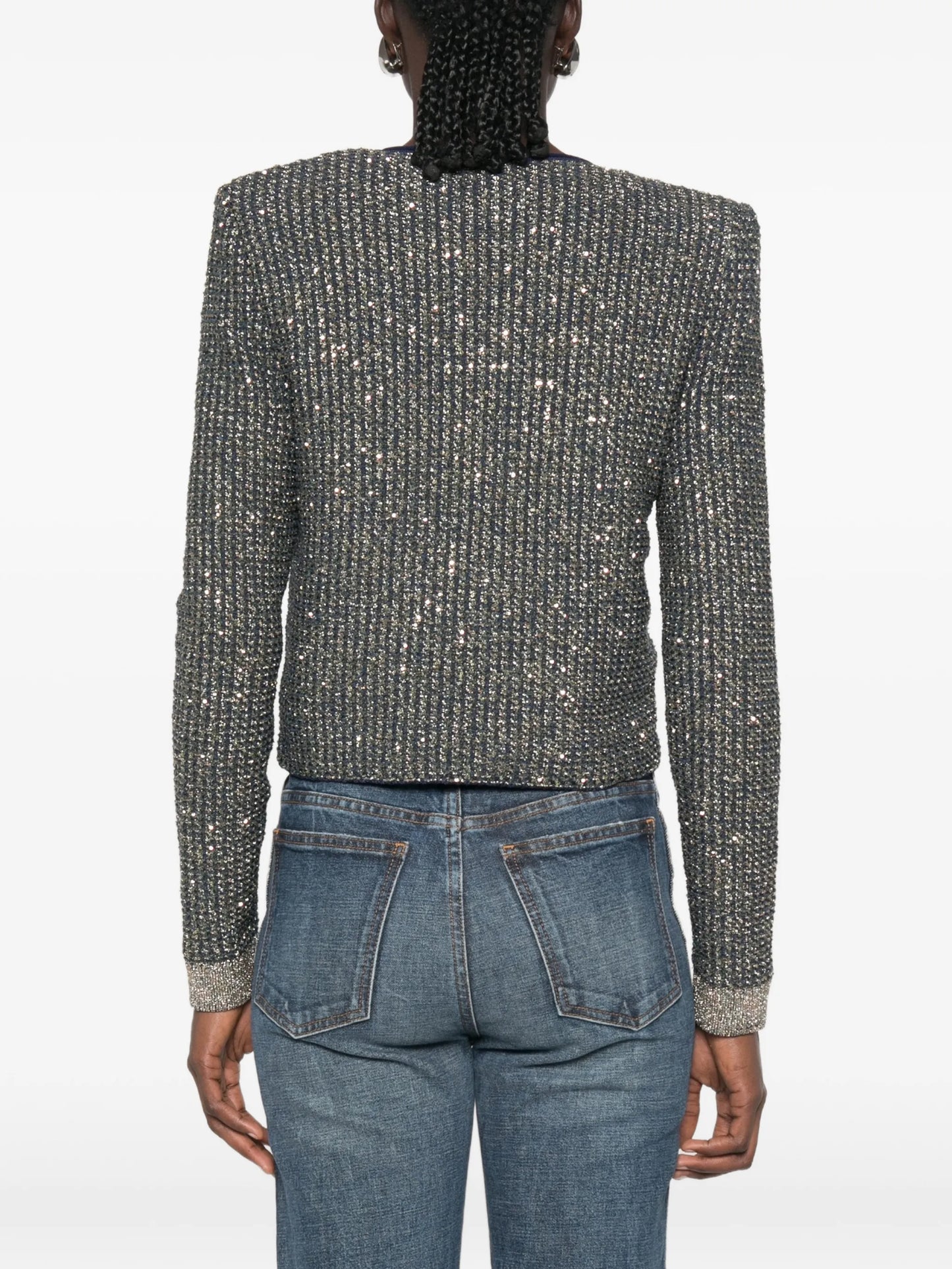 glittered tweed cardigan