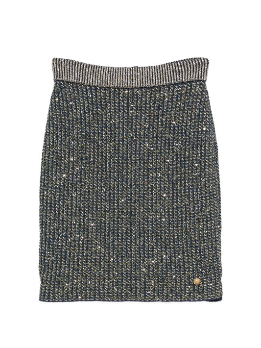 sequin-embellished glitter-effect midi skirt