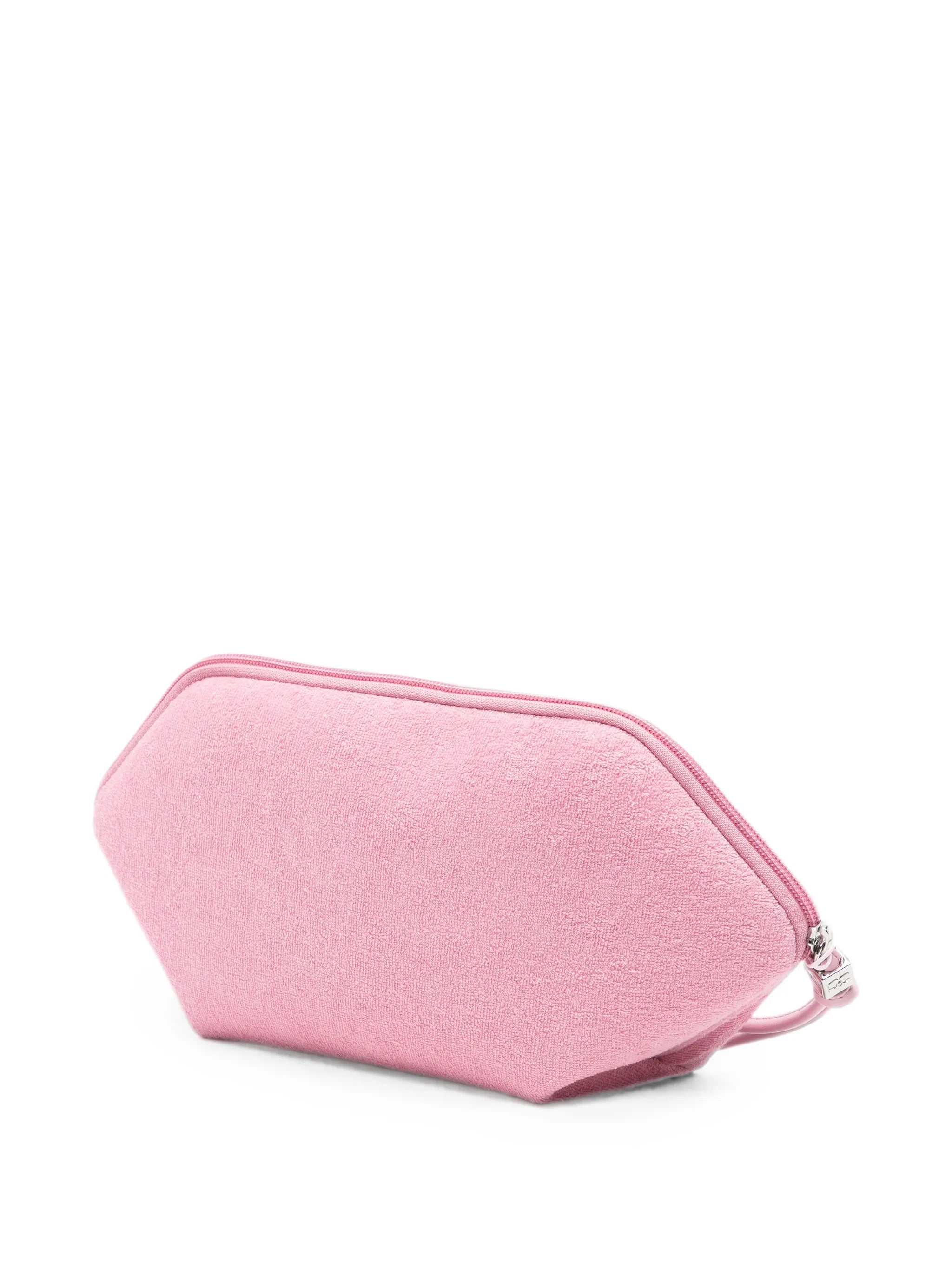 crab-embroidery terry-cloth bikini pouch