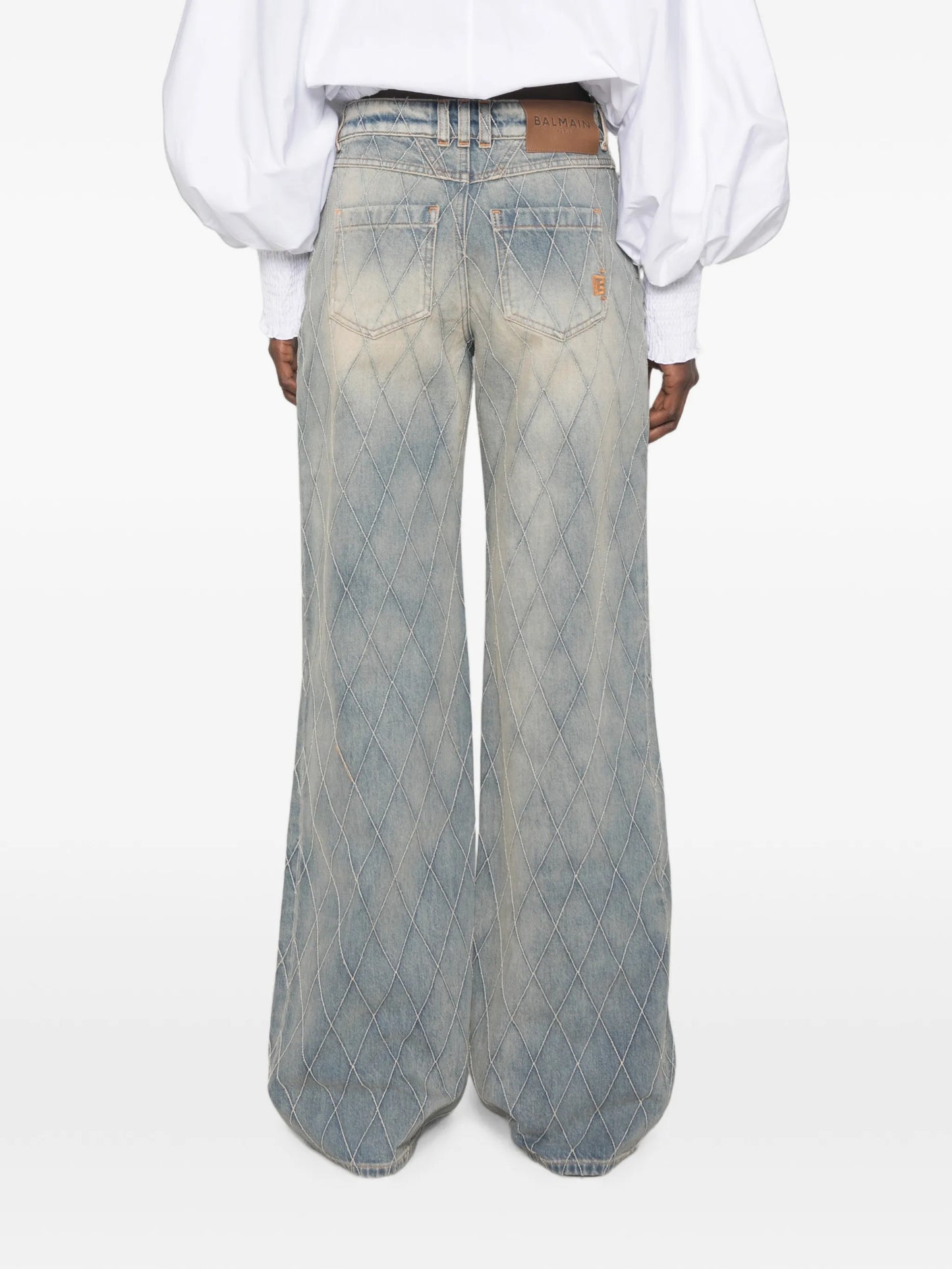 buttoned straight-leg jeans