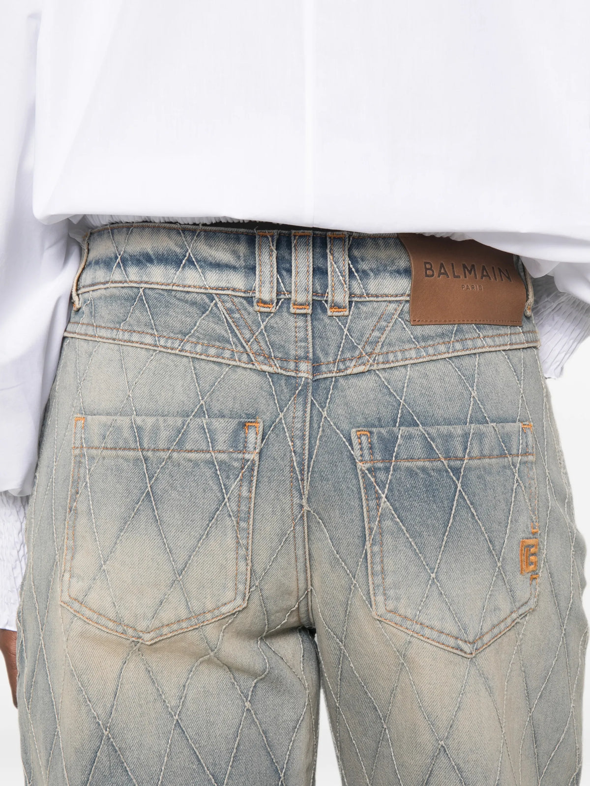 buttoned straight-leg jeans