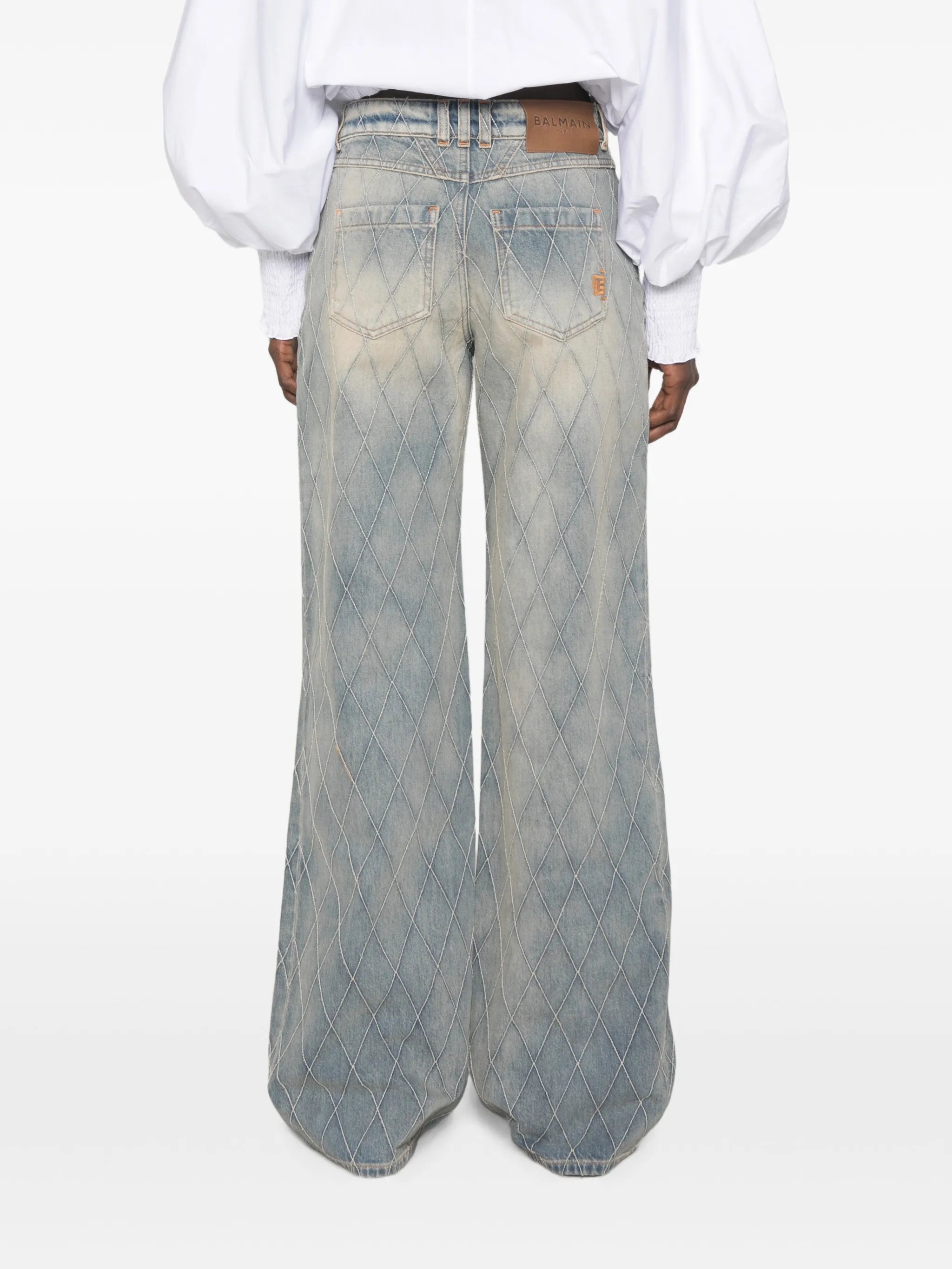 buttoned straight-leg jeans