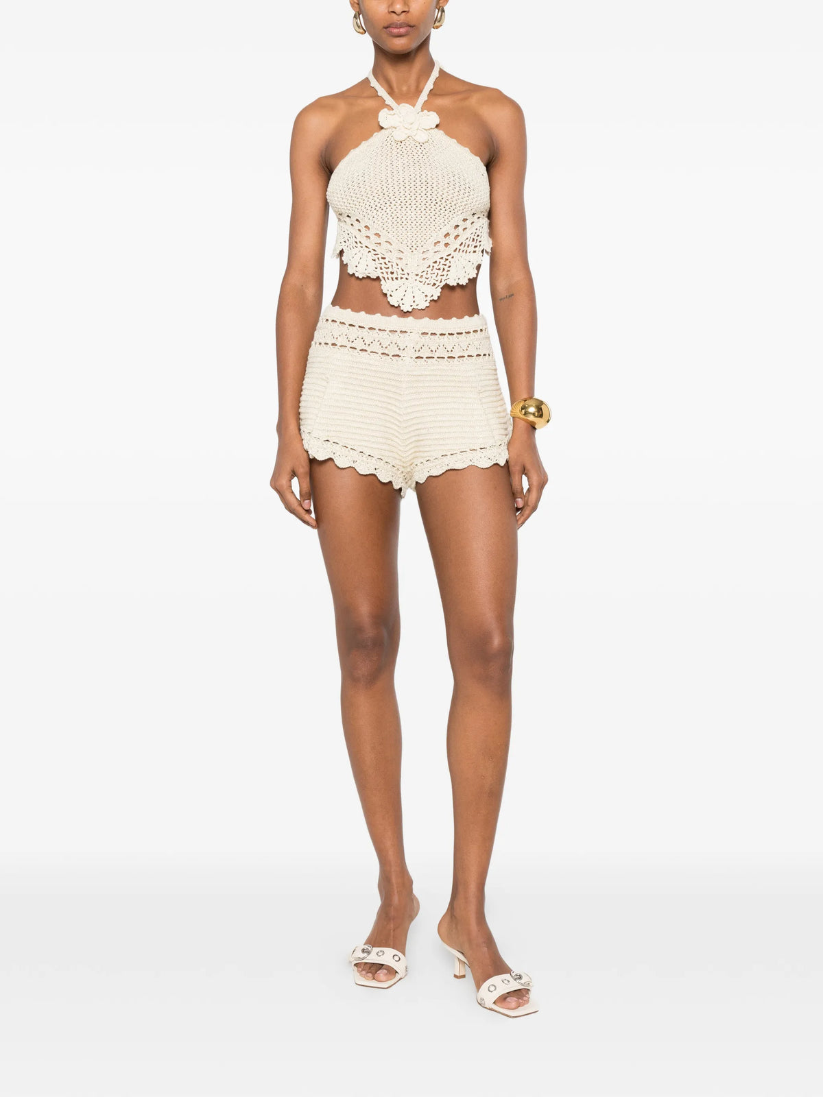 Margo metallic crochet shorts