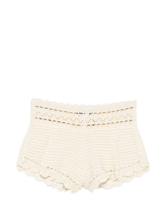 Margo metallic crochet shorts