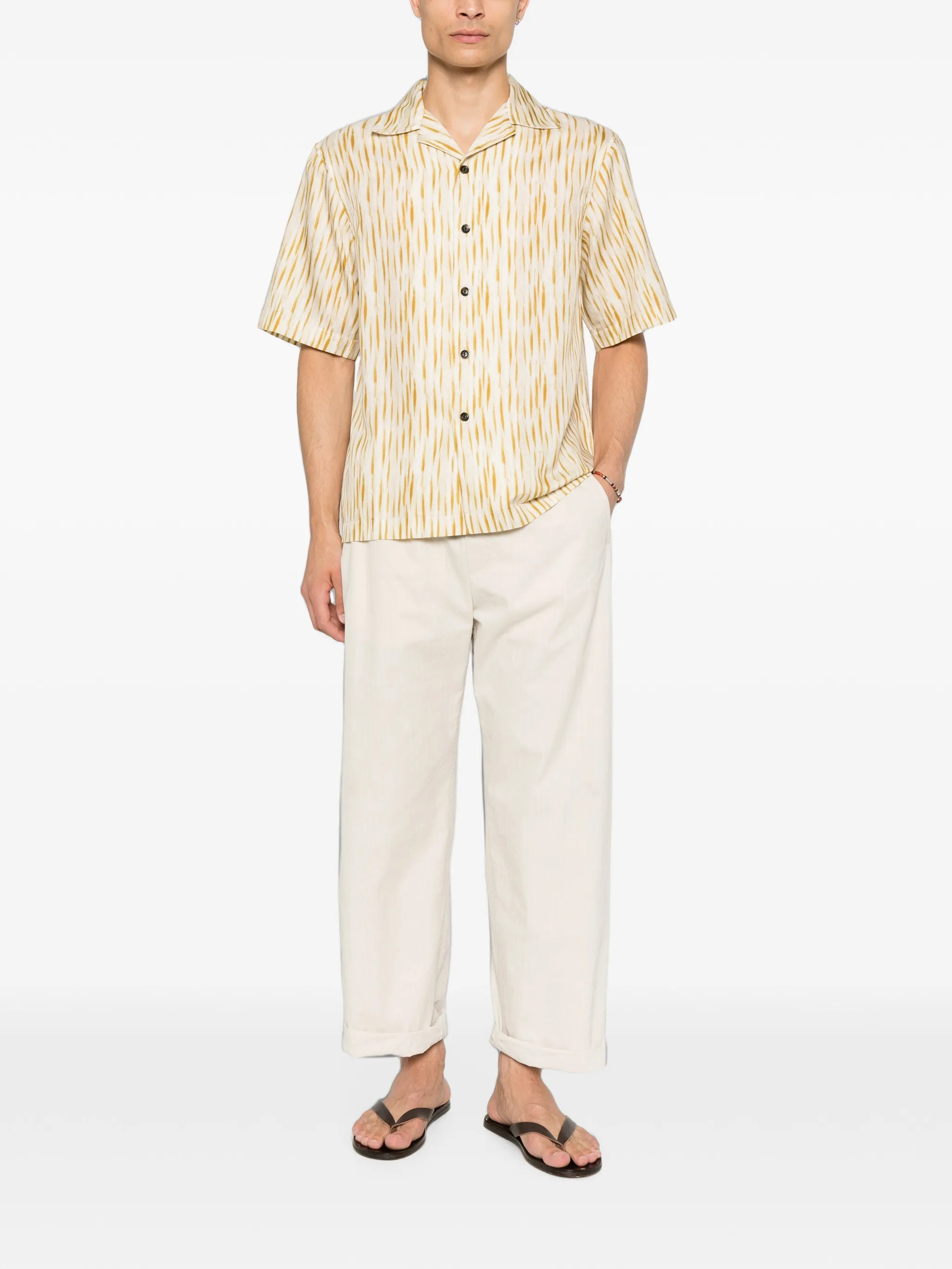 stripe-pattern shirt