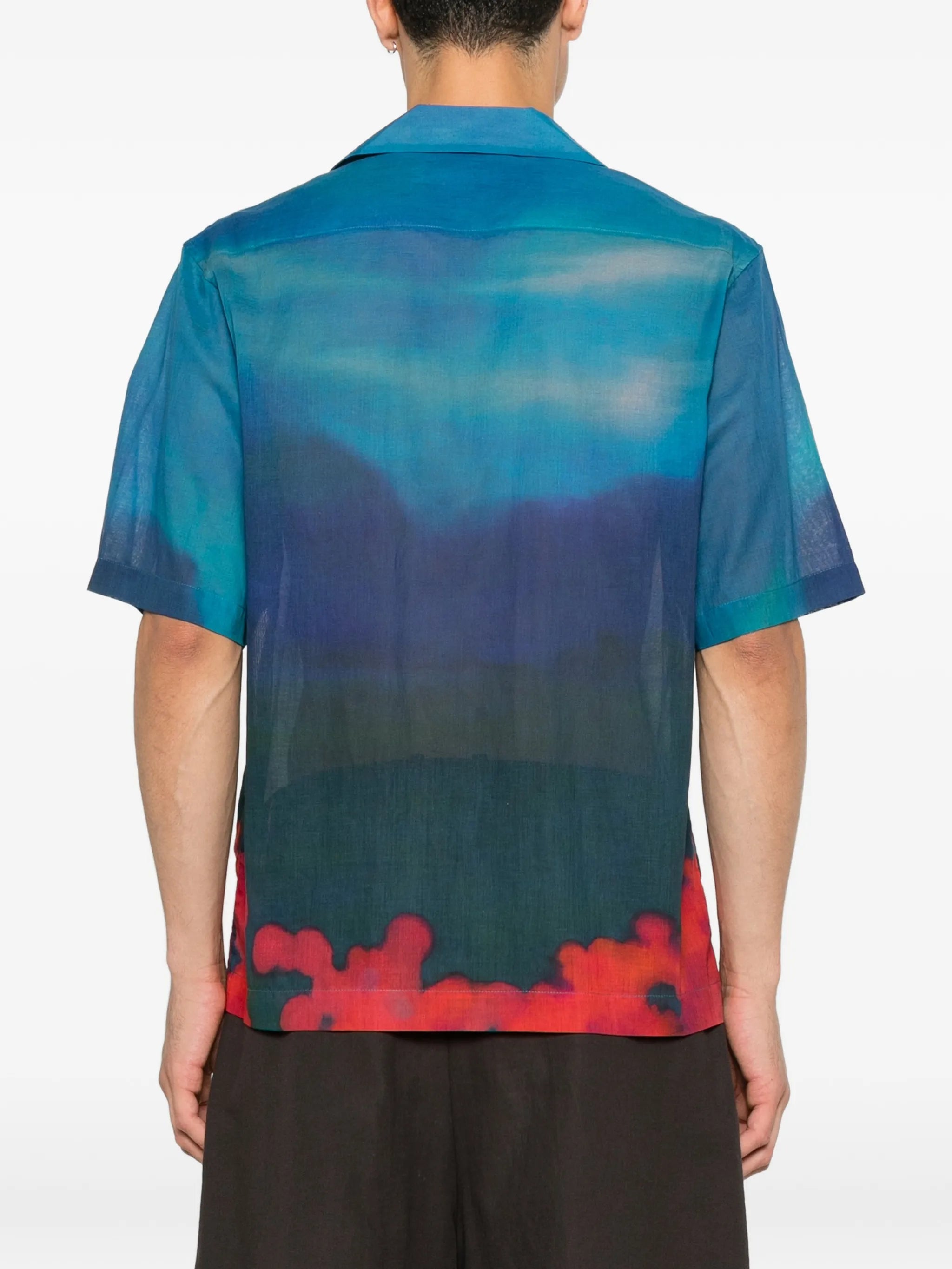 Midnight Horizon camp-collar shirt