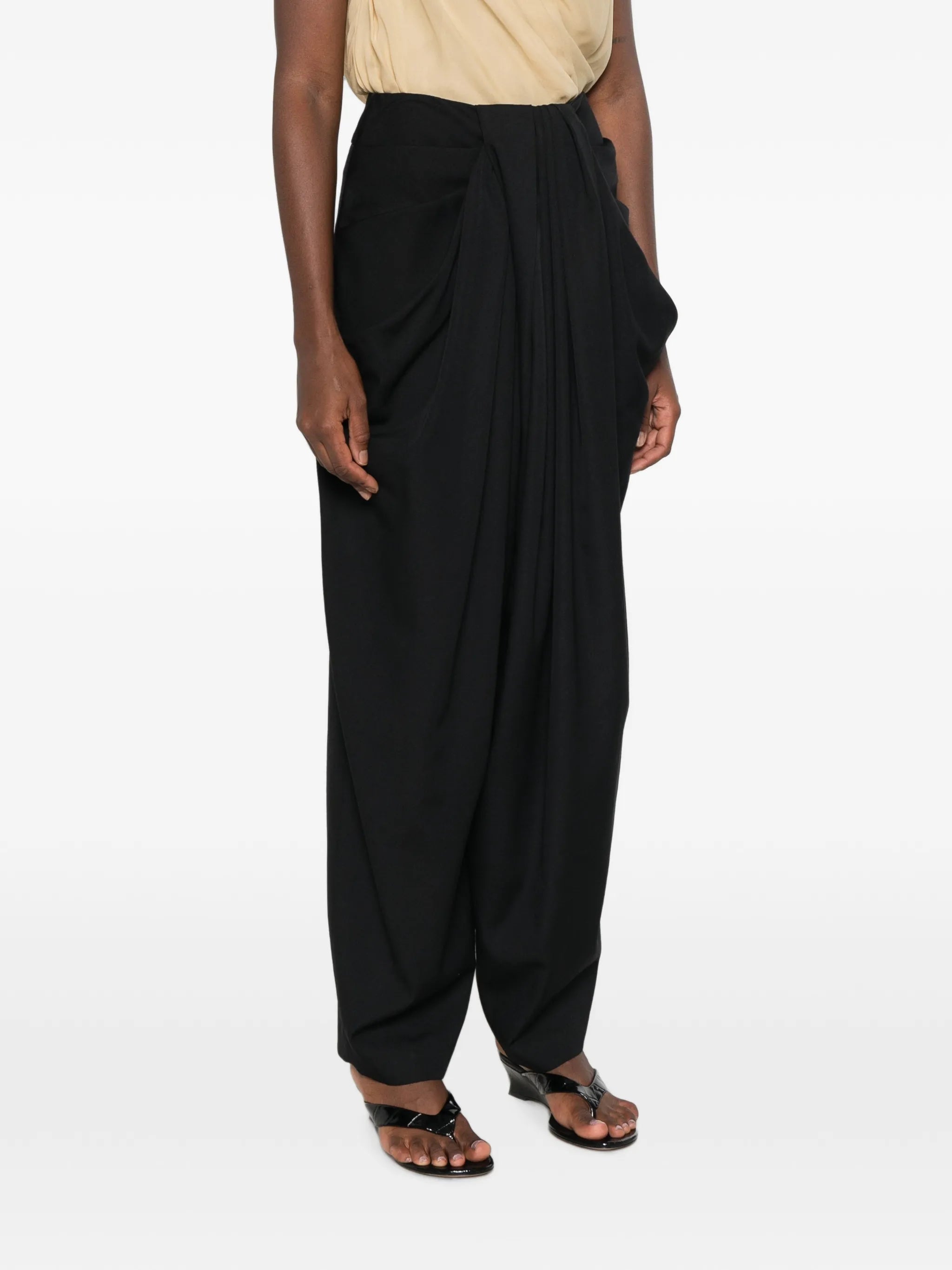 grain de poudre draped trousers