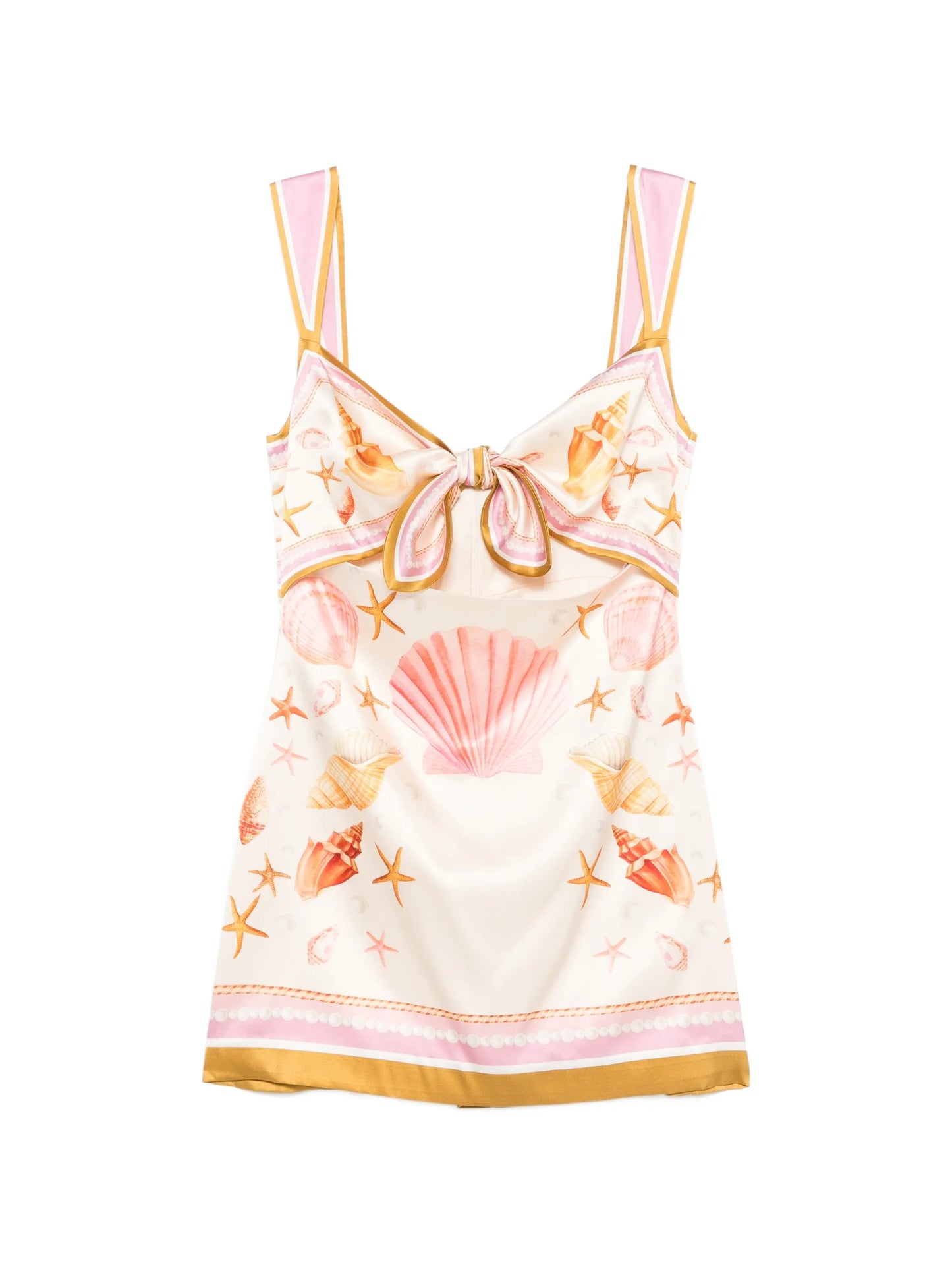Margarie shell-print silk dress