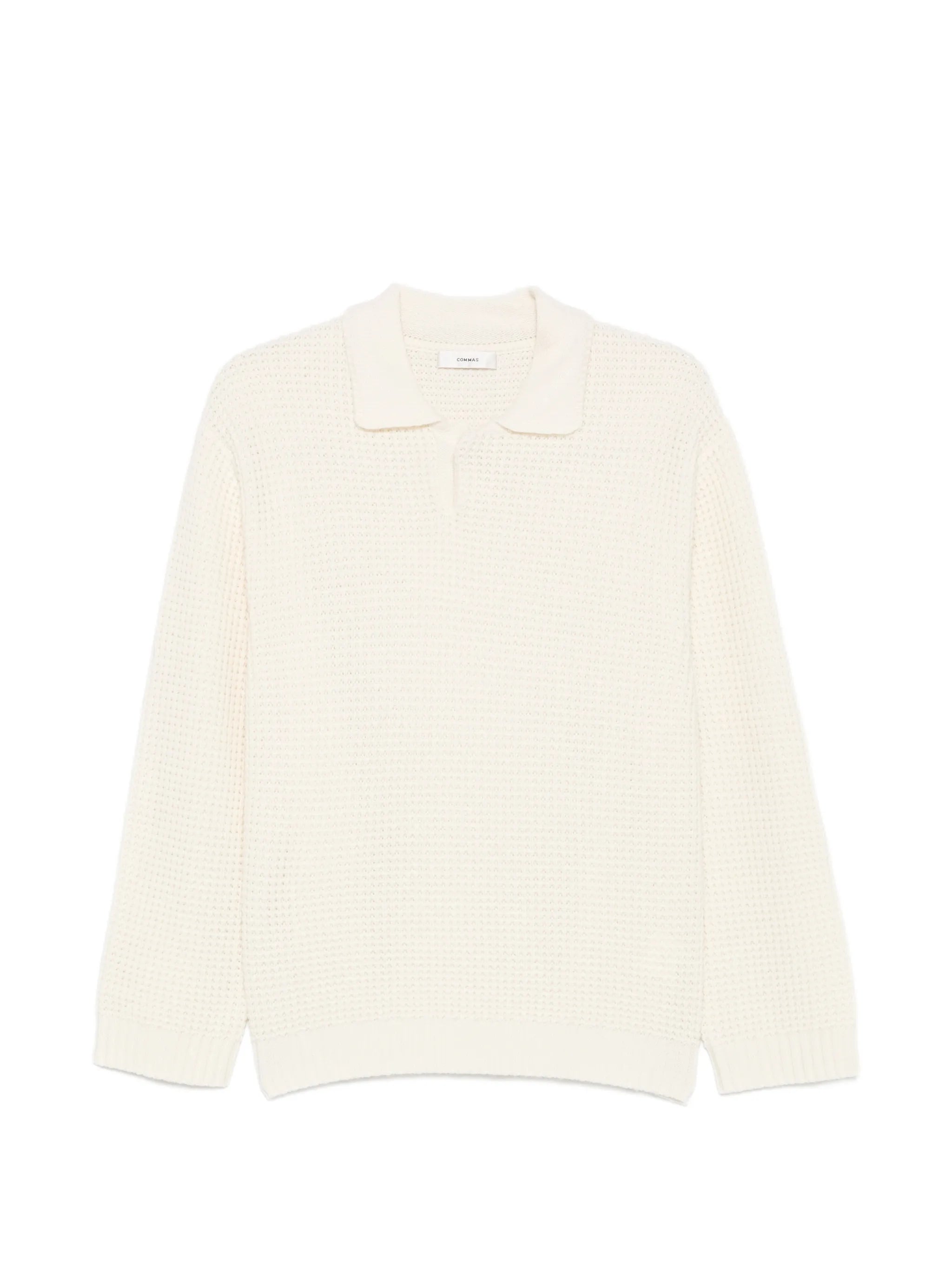waffle-knit buttoned sweater