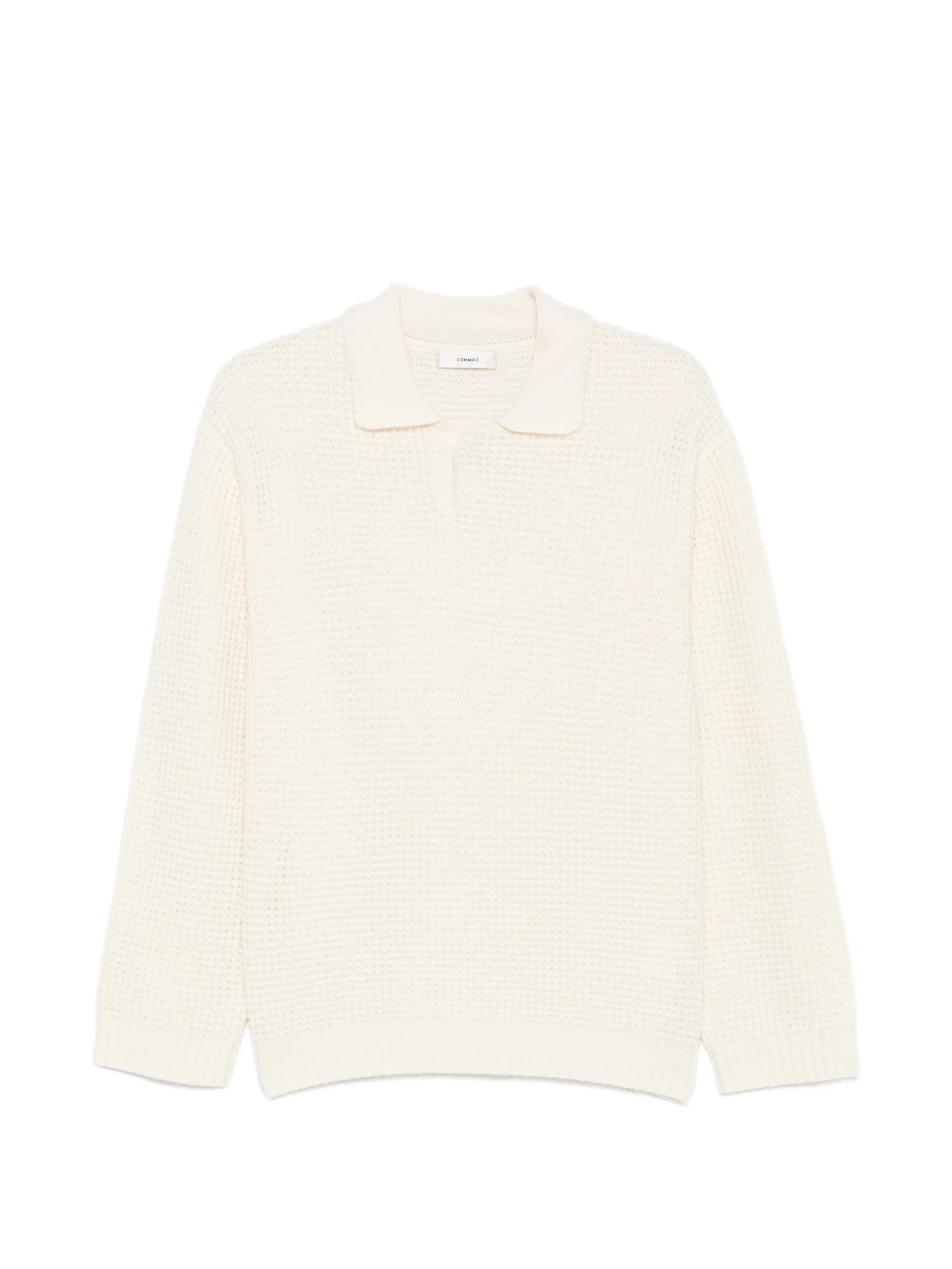 waffle-knit buttoned sweater