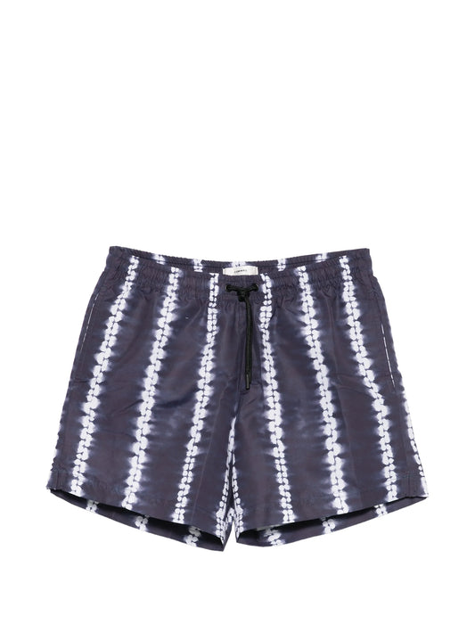 Shibori stripe swim shorts