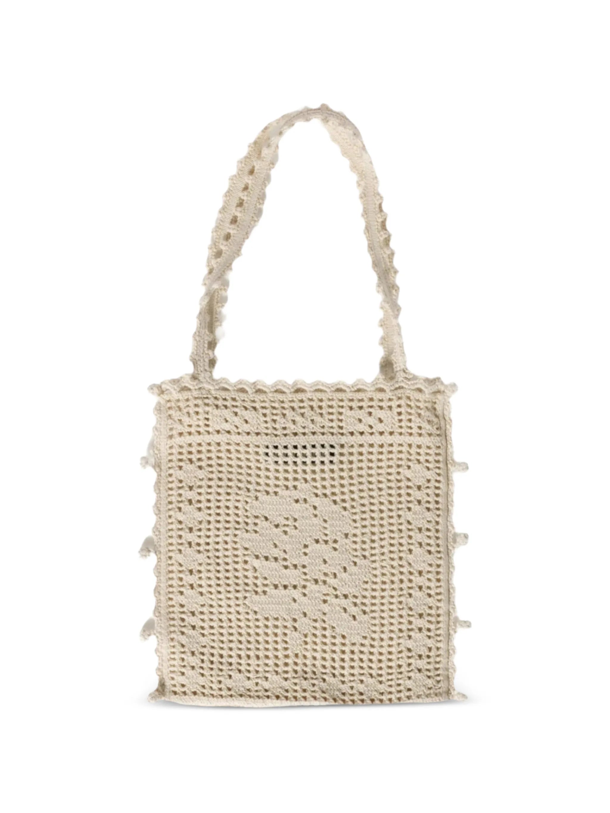 crocheted tote bag