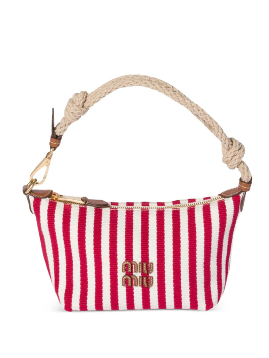 striped rope-handle mini bag