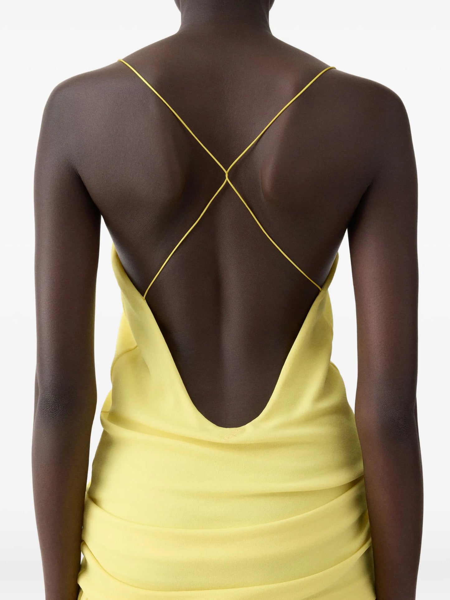 cross-back gathered dress
