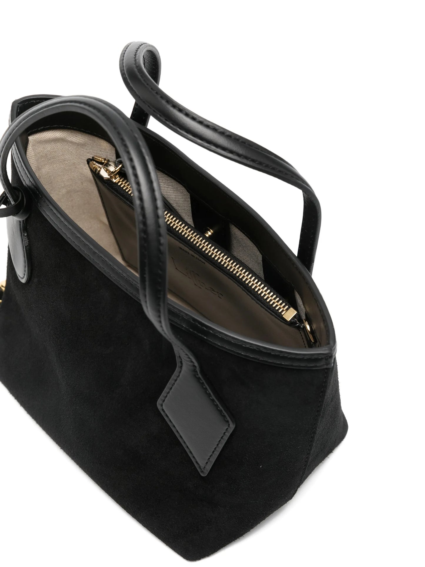 charm-detail suede tote bag