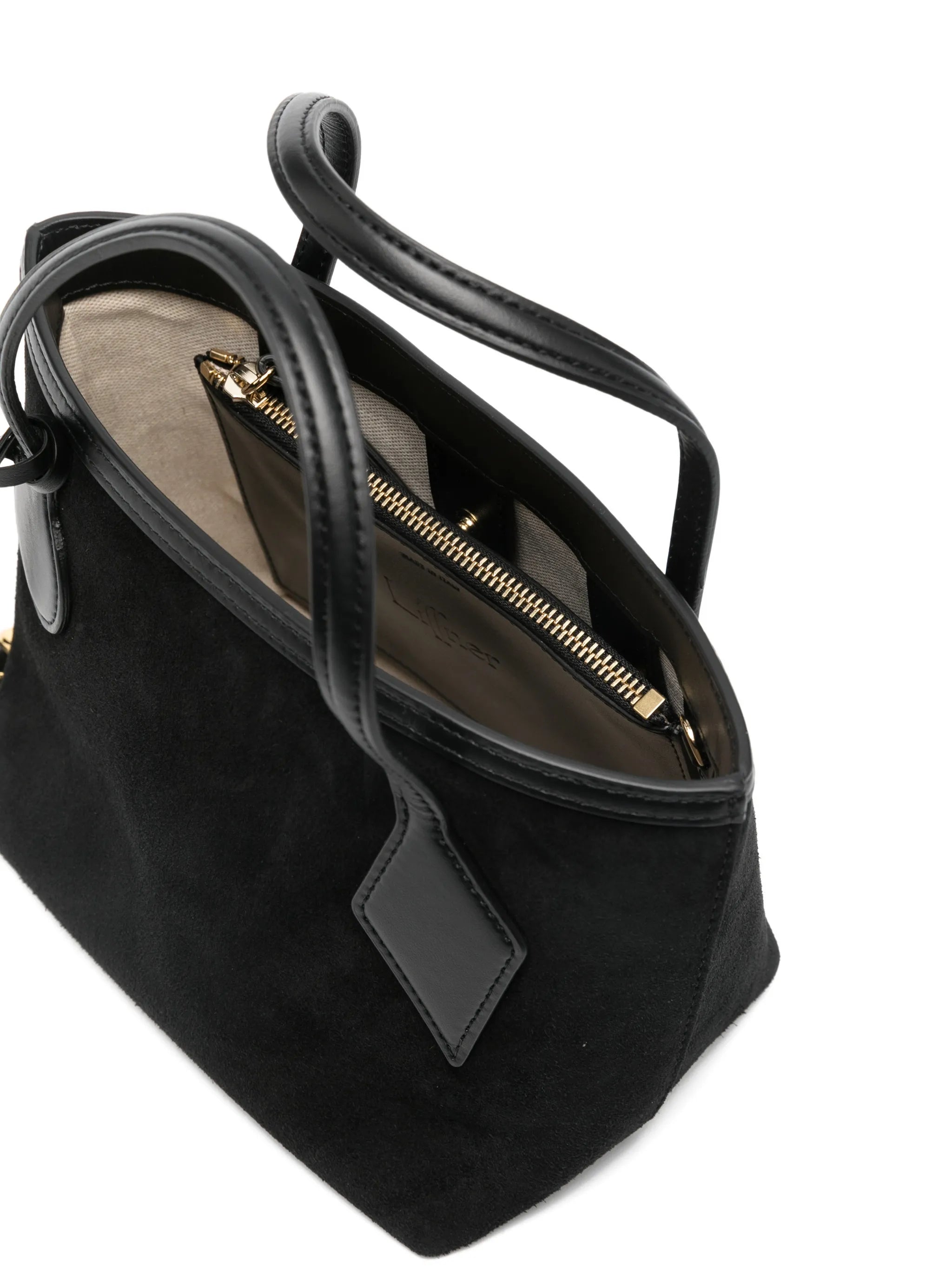 charm-detail suede tote bag